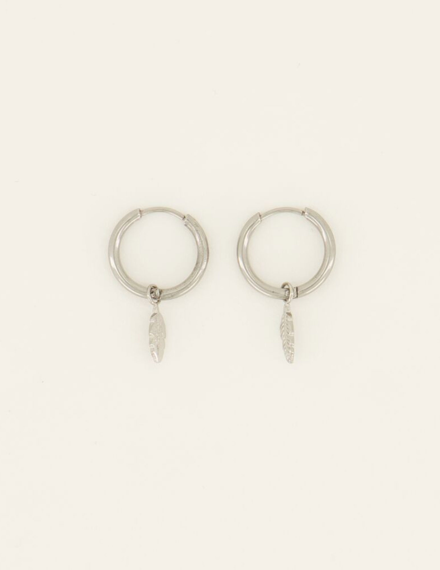 My Jewellery Oorbellen met veer MJ07731 Zilver