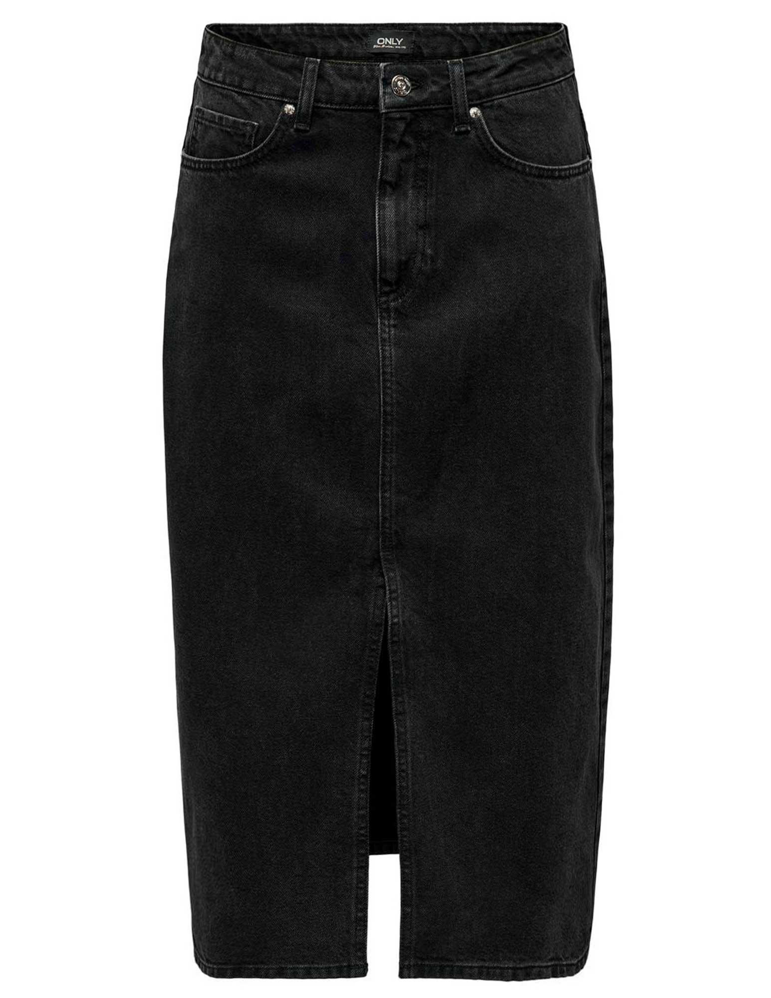 ONLY Midi-rok Bianca denim 15319268 Zwart