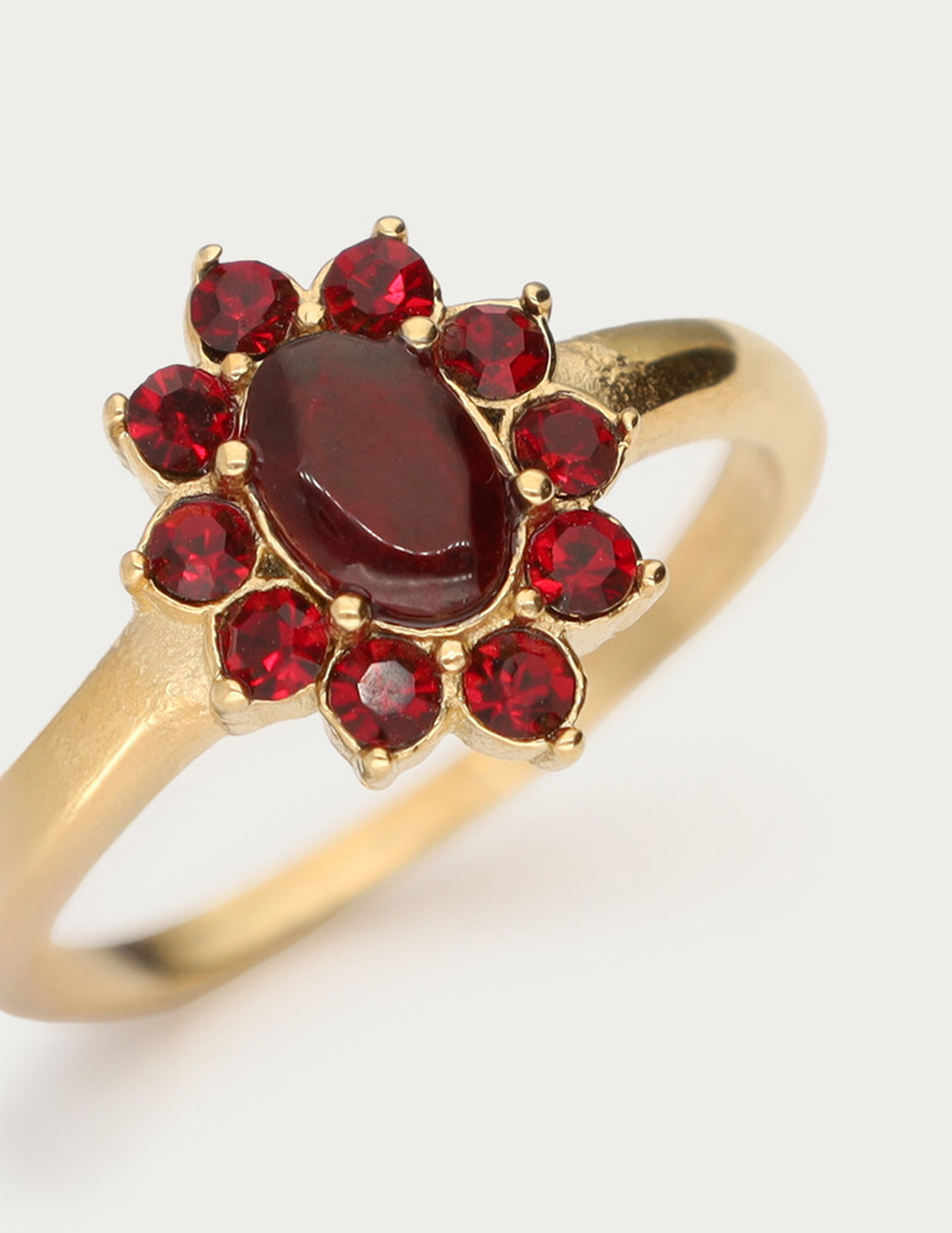 My Jewellery Mystic vintage ring met rode stenen MJ14278 Goud