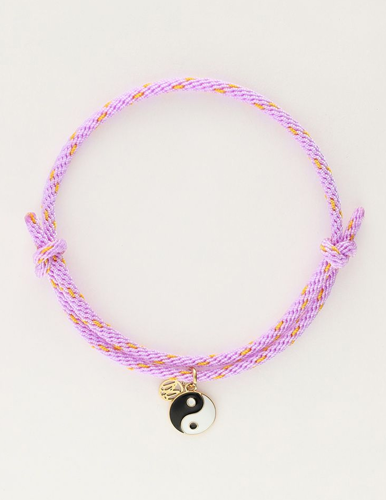 My Jewellery Armband cord lila yingyang MJ10202 Goud
