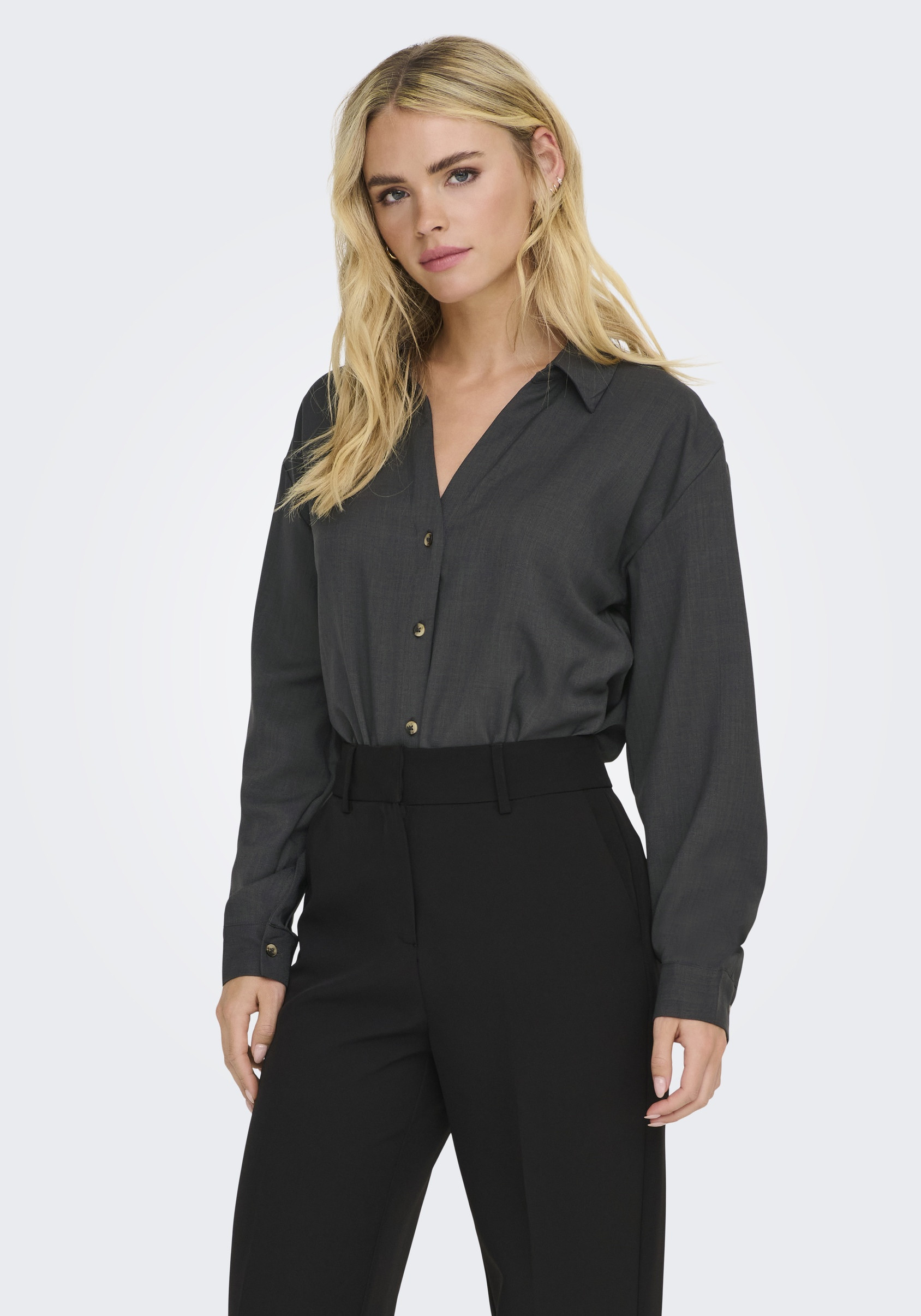 Jacqueline de jonge Blouse Nina 15343234 Donker Grijs