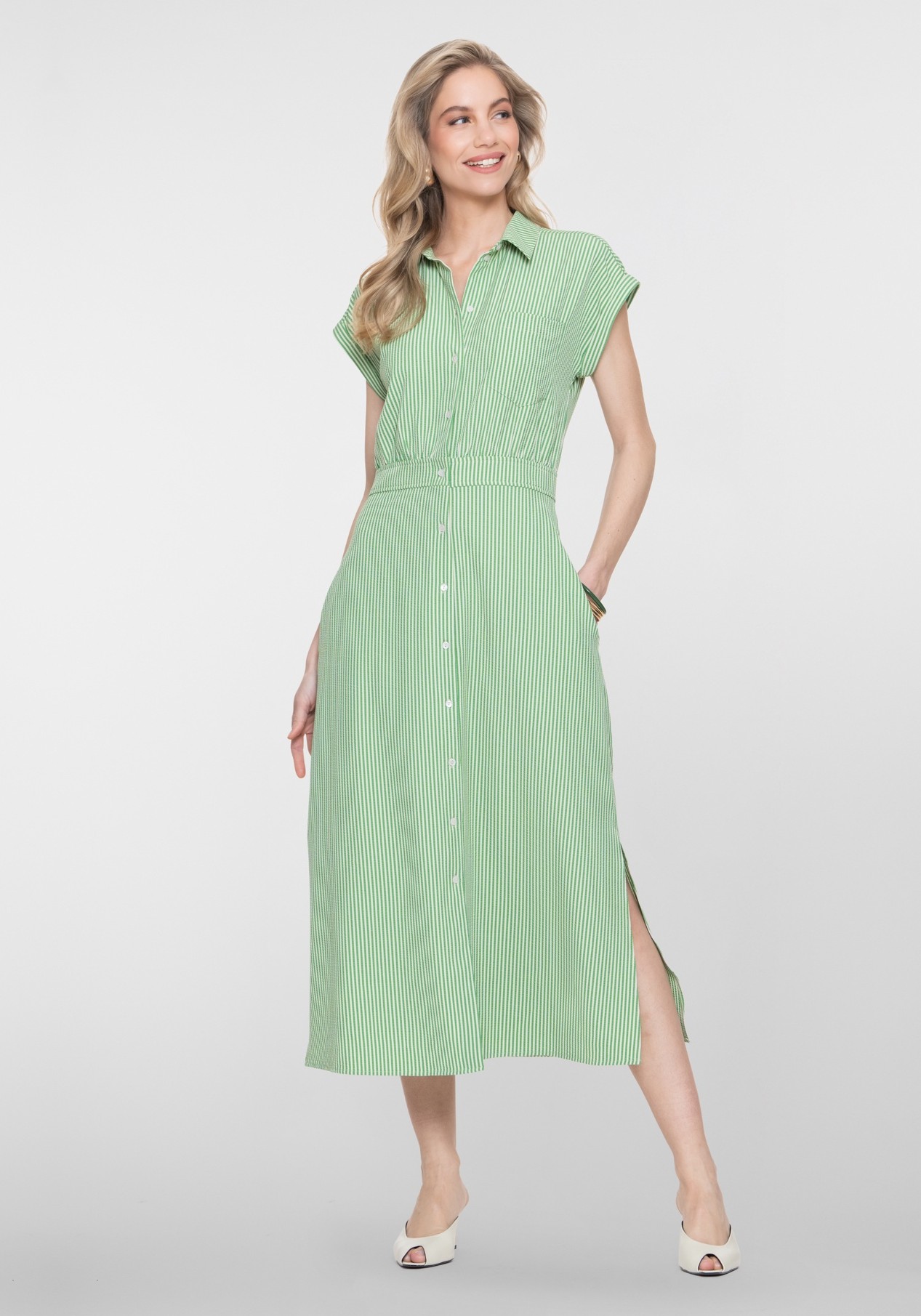 Geisha Jurk Gestreept 67401-20 Licht groen