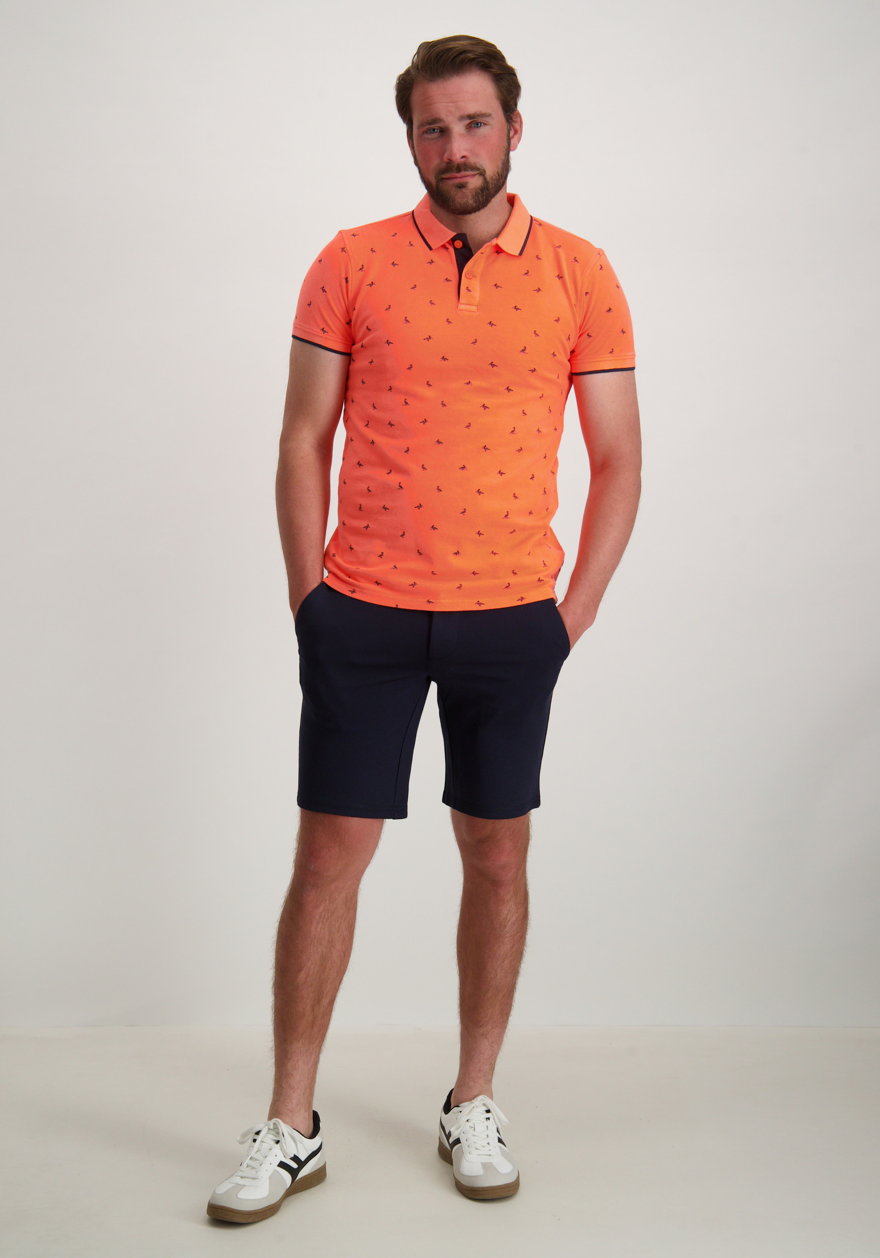 Petrol Polo all-over patroon M-1050-POL106 Koraal