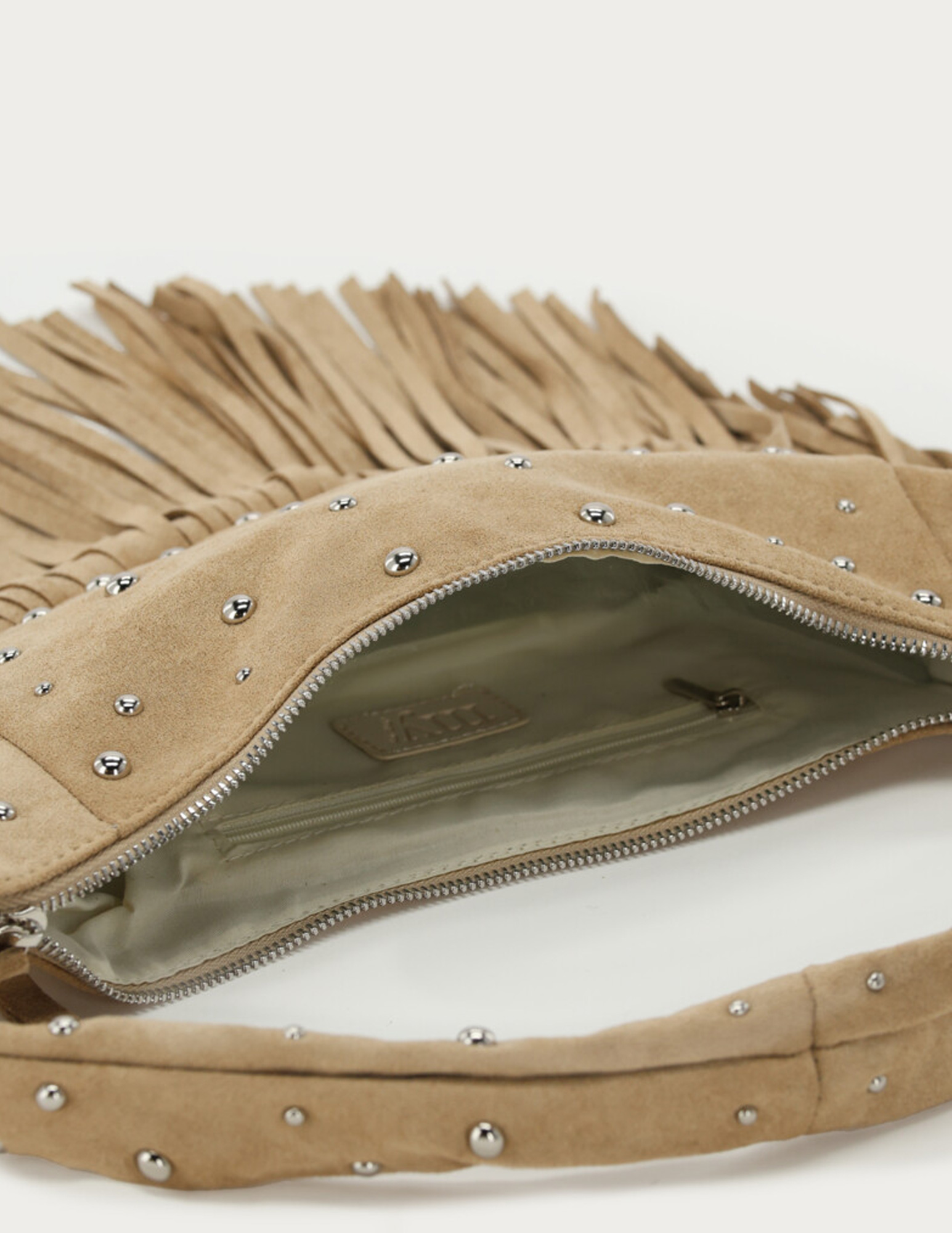 My Jewellery Schoudertas met franjes en studs MJ14197 Beige