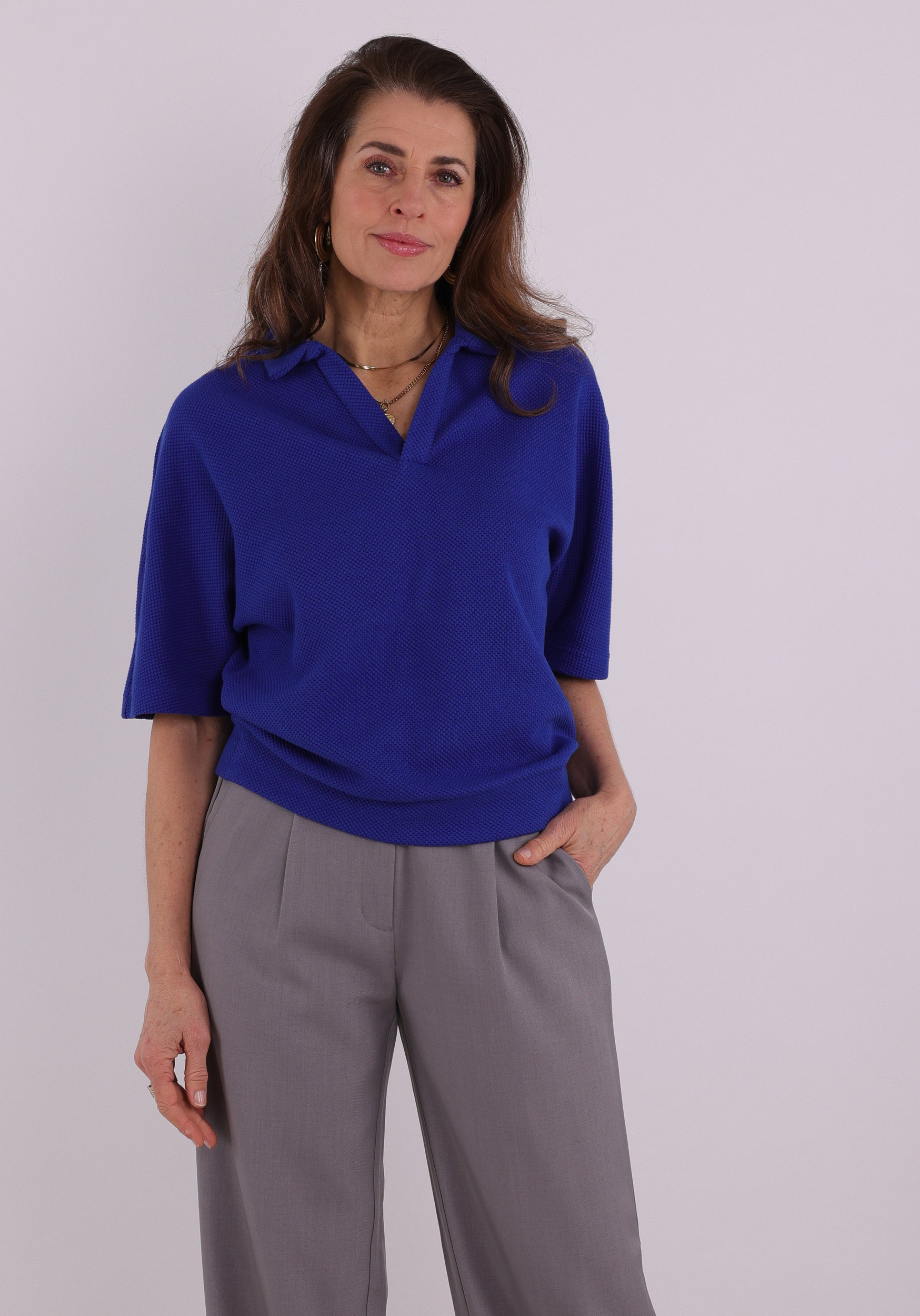 Tramontana Polo Collar top E01-19-401 Blauw