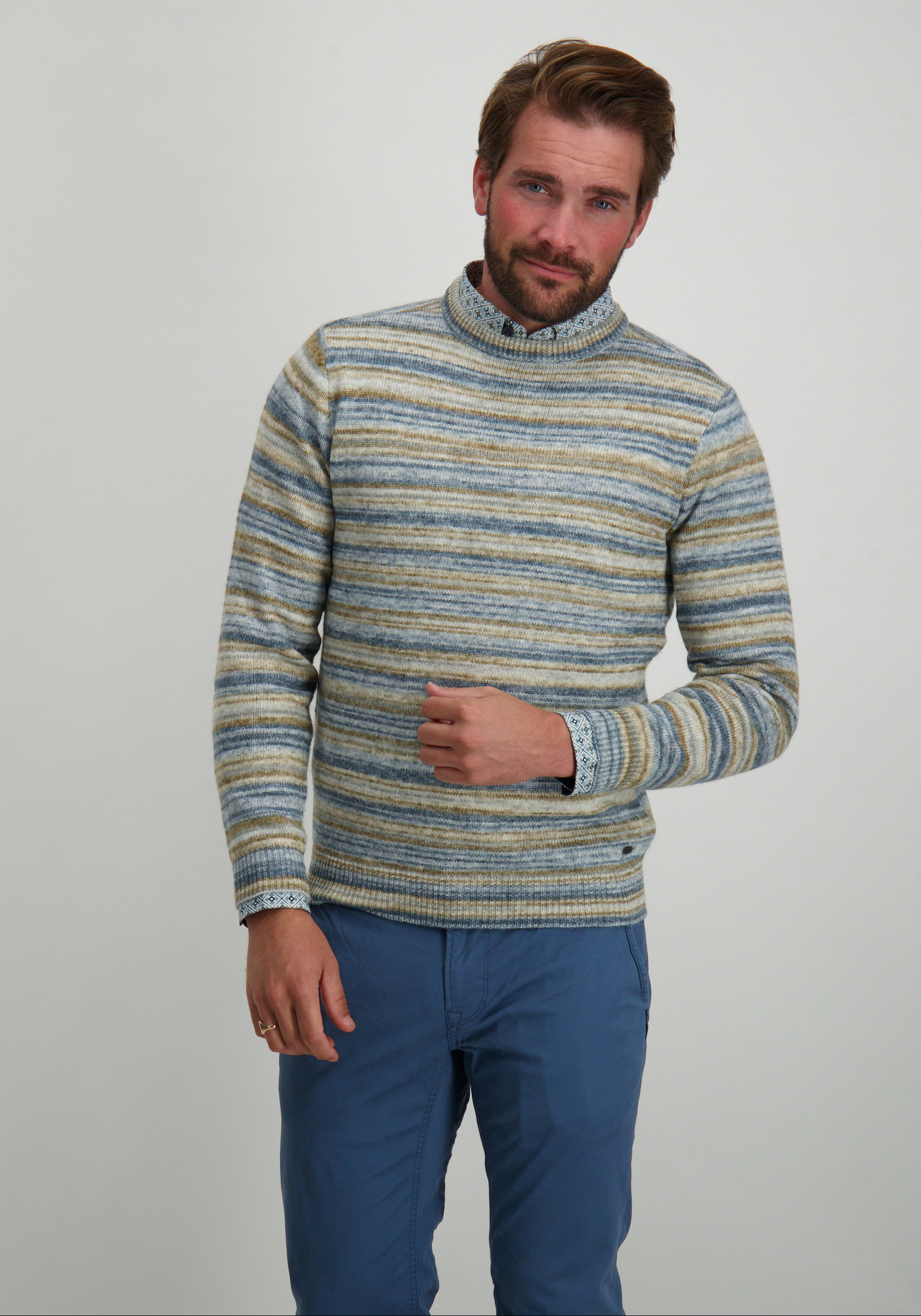 Petrol Trui M-3040-KWR271 Licht blauw