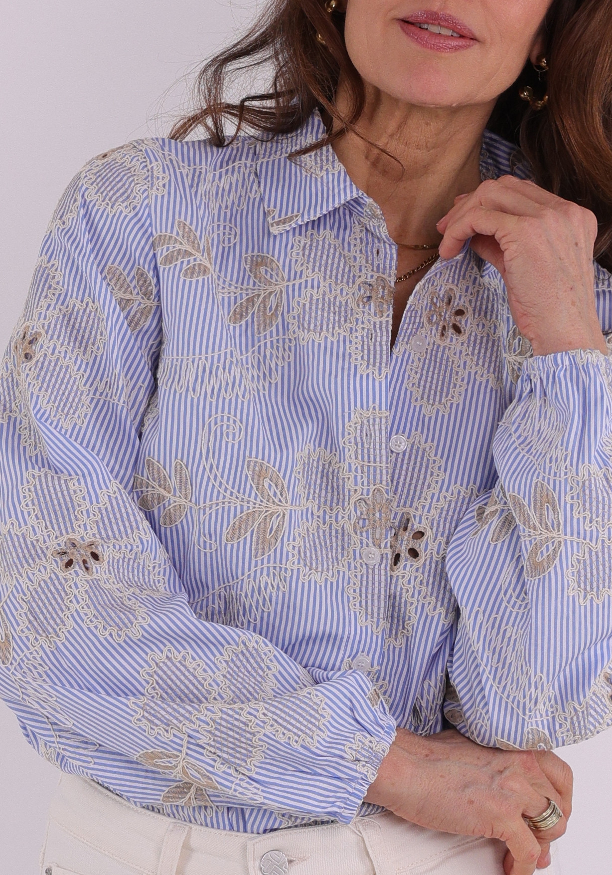 Tramontana Blouse Embroidery Flower C41-19-301 Licht blauw