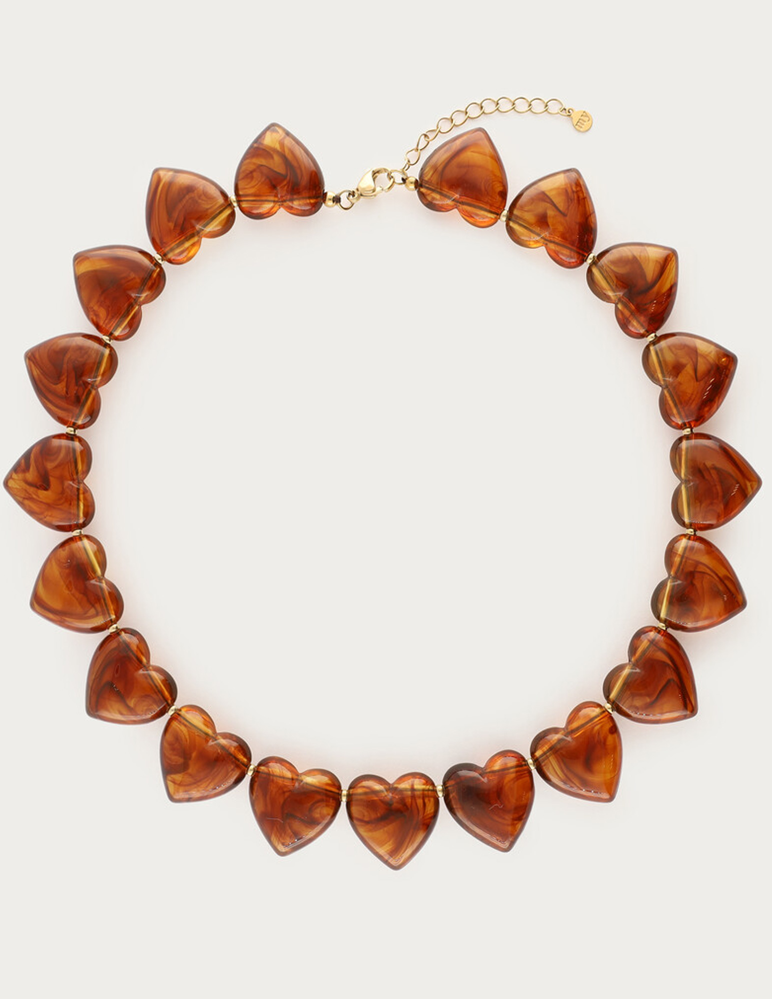 My Jewellery Statement ketting met hartjes MJ14380 Bruin