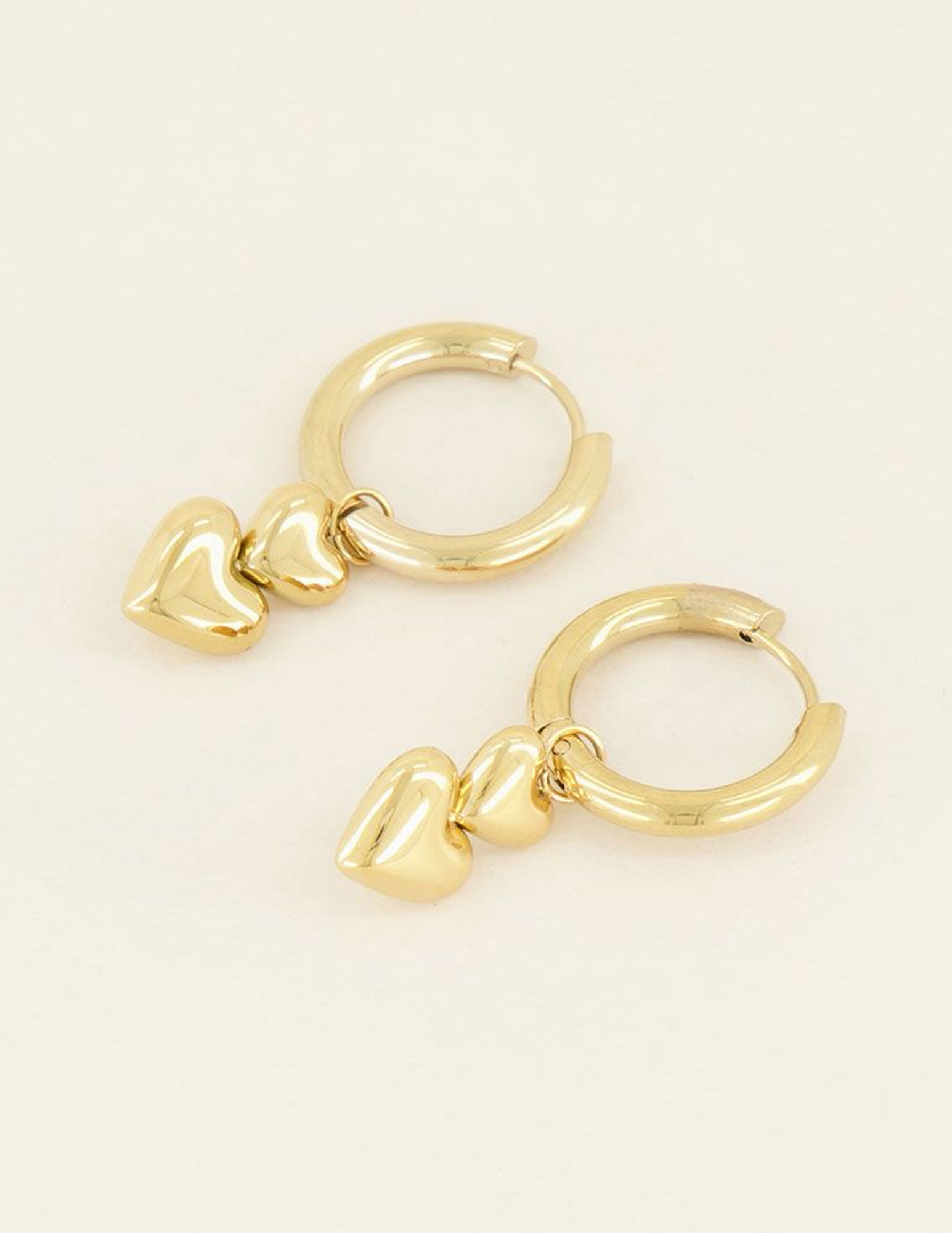 My Jewellery Oorbellen met hartjes MJ04138 Goud