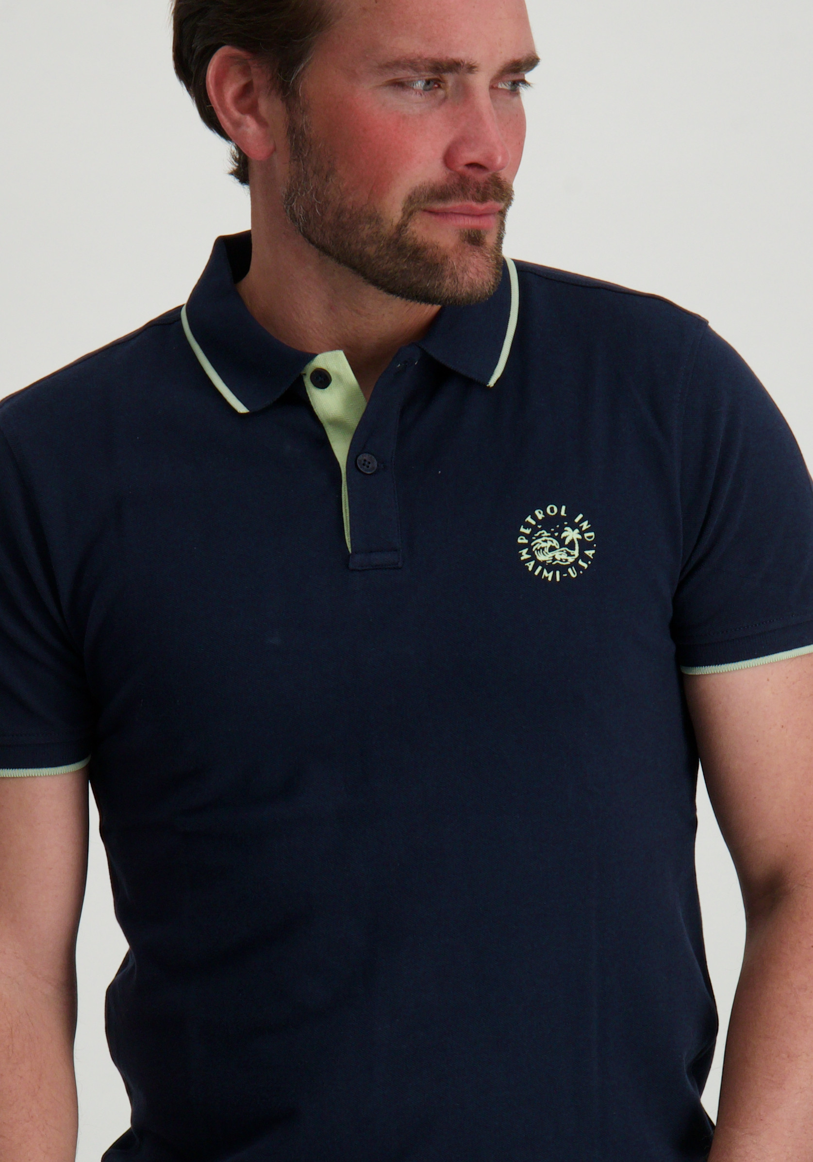 Petrol Polo korte mouwen M-1050-POL107 Donker blauw