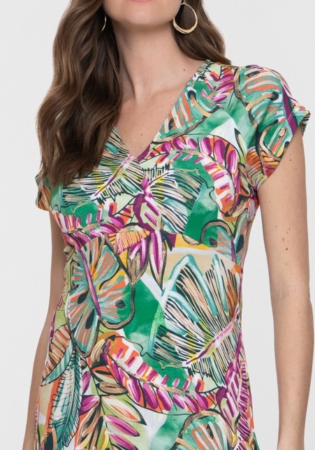 Geisha Lange jurk all-over print 67423-60 JANE Licht groen