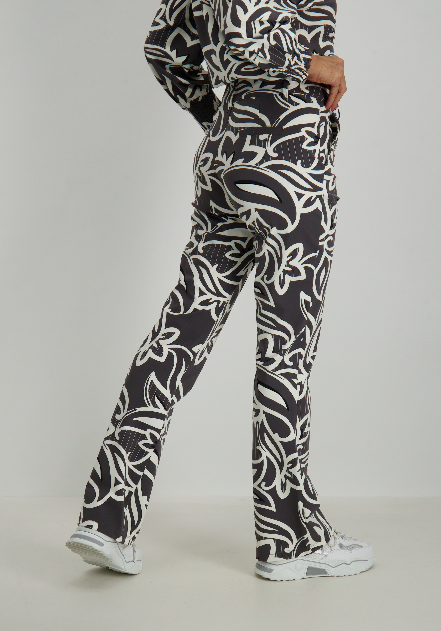 Zoso Broek travel met print 244Dion Grijs