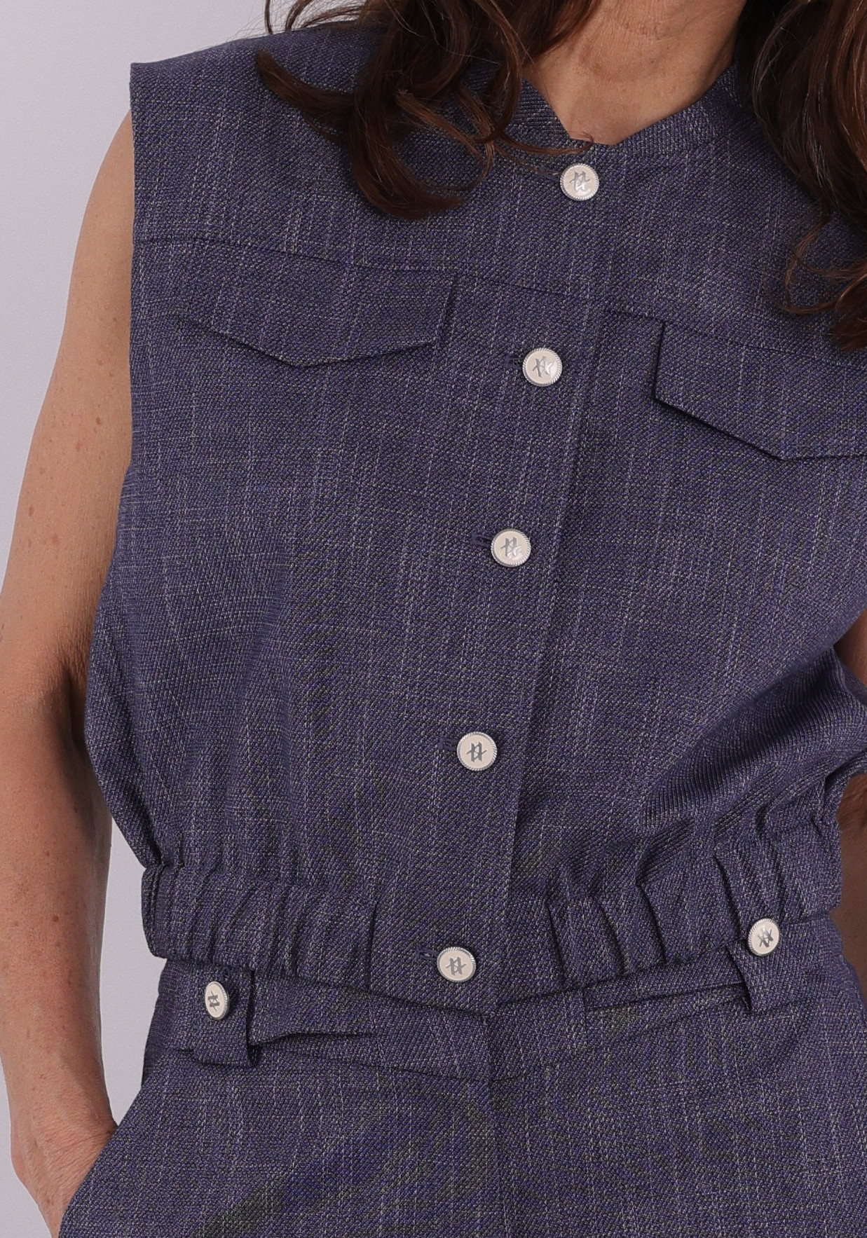 Aaiko BV Gilet Olivia Olivia denim vis 368 Jeans blauw