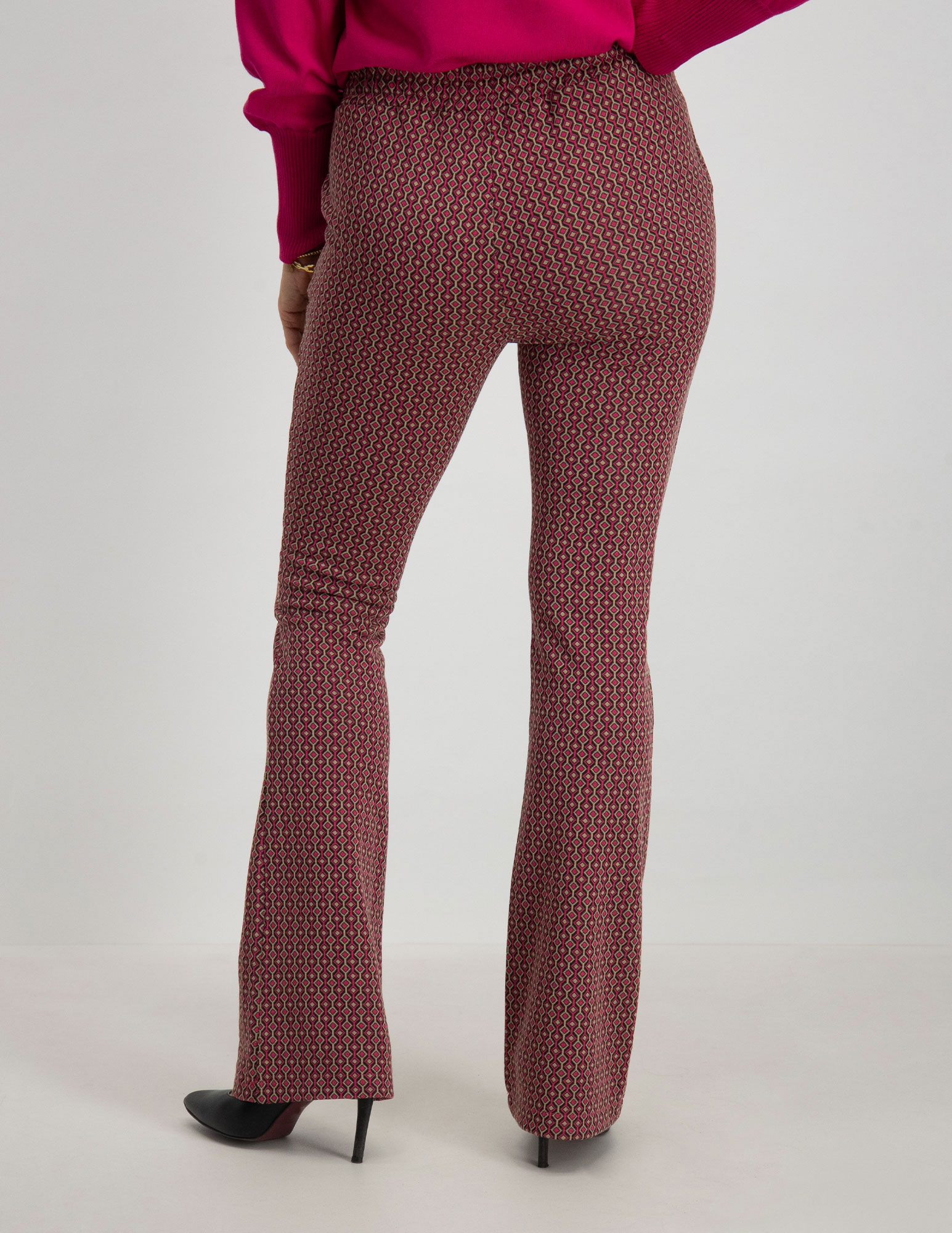 Geisha Flared broek met print 31858-70 Roze