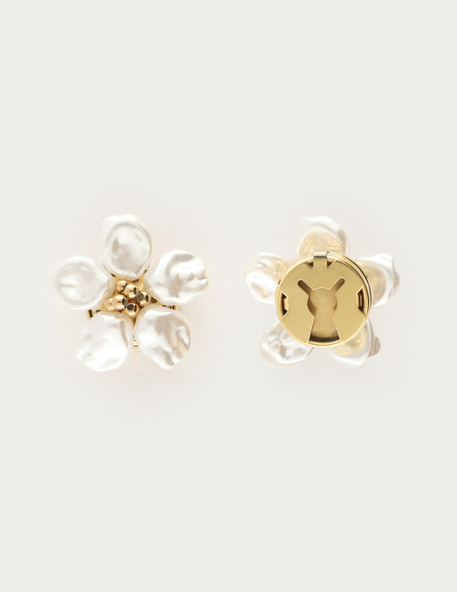 My Jewellery Knopen set witte bloemen MJ16025 Goud