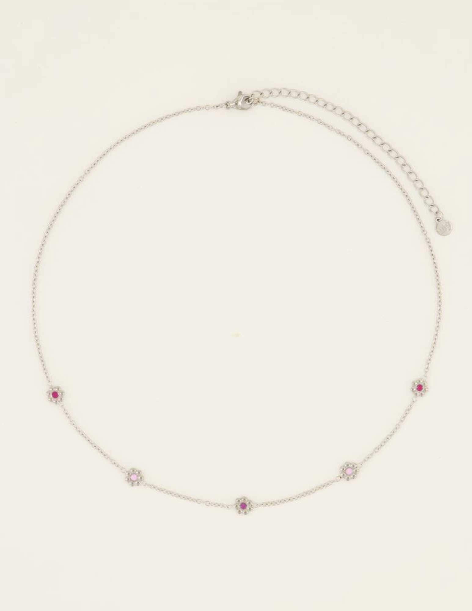 My Jewellery Ketting met bloemen MJ07966 Zilver