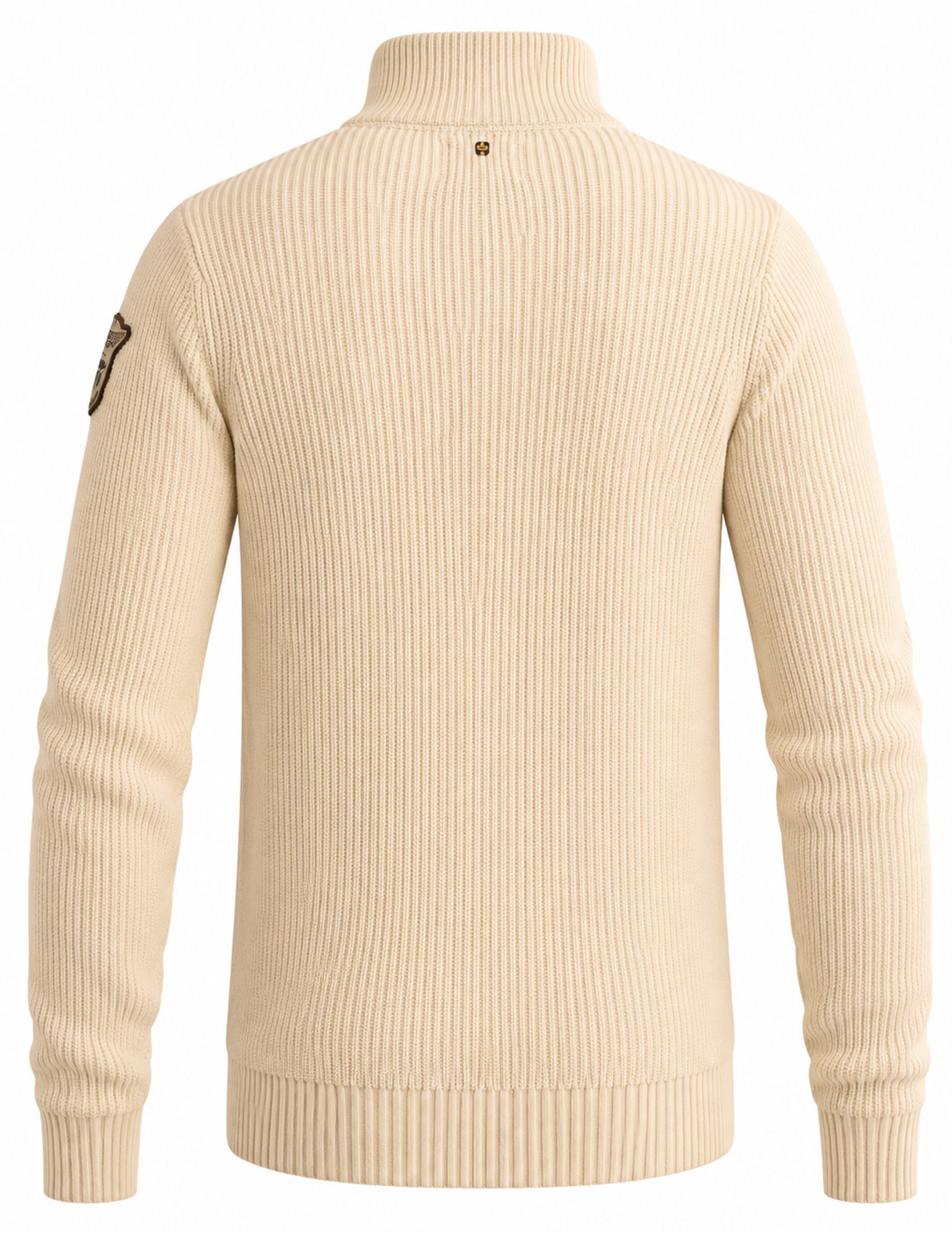 PME Legend Trui Half zip PKW2609325 Ecru
