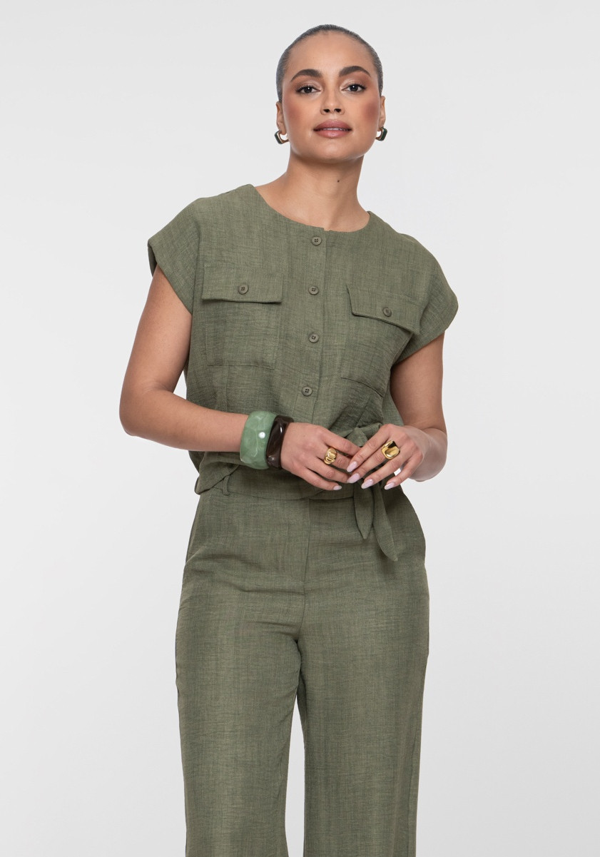 Geisha Gilet 63092-60 Donker groen