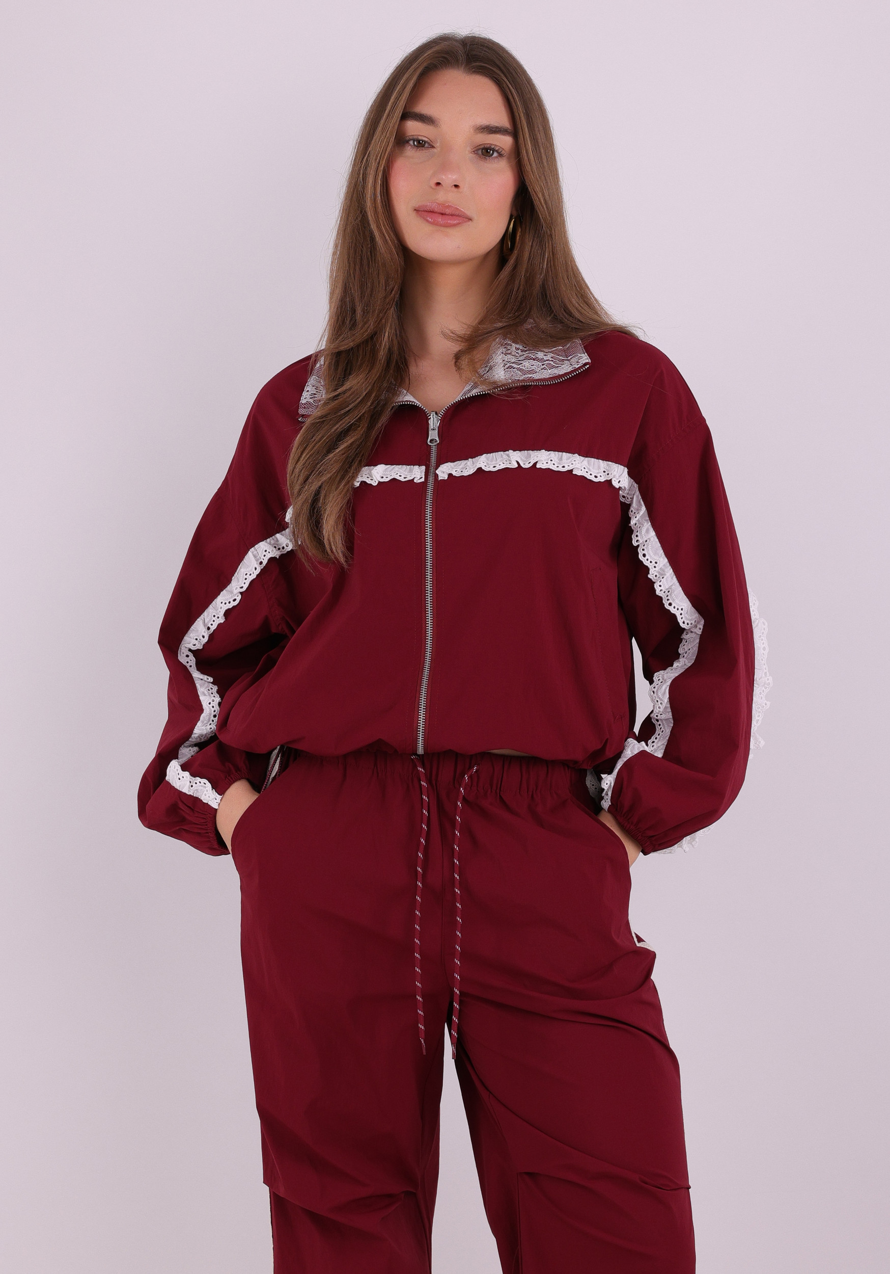 Colourful Rebel Jacket Romy Crochet reversible WJ117661 Rood