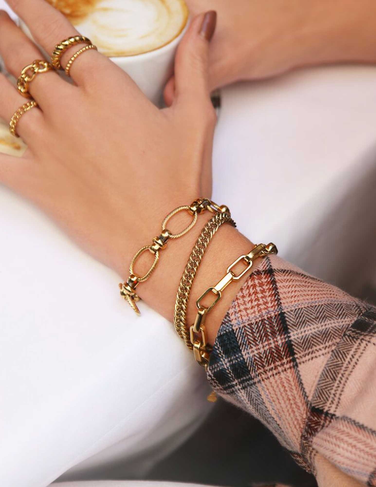 My Jewellery Grove schakelarmband MJ03971 Goud