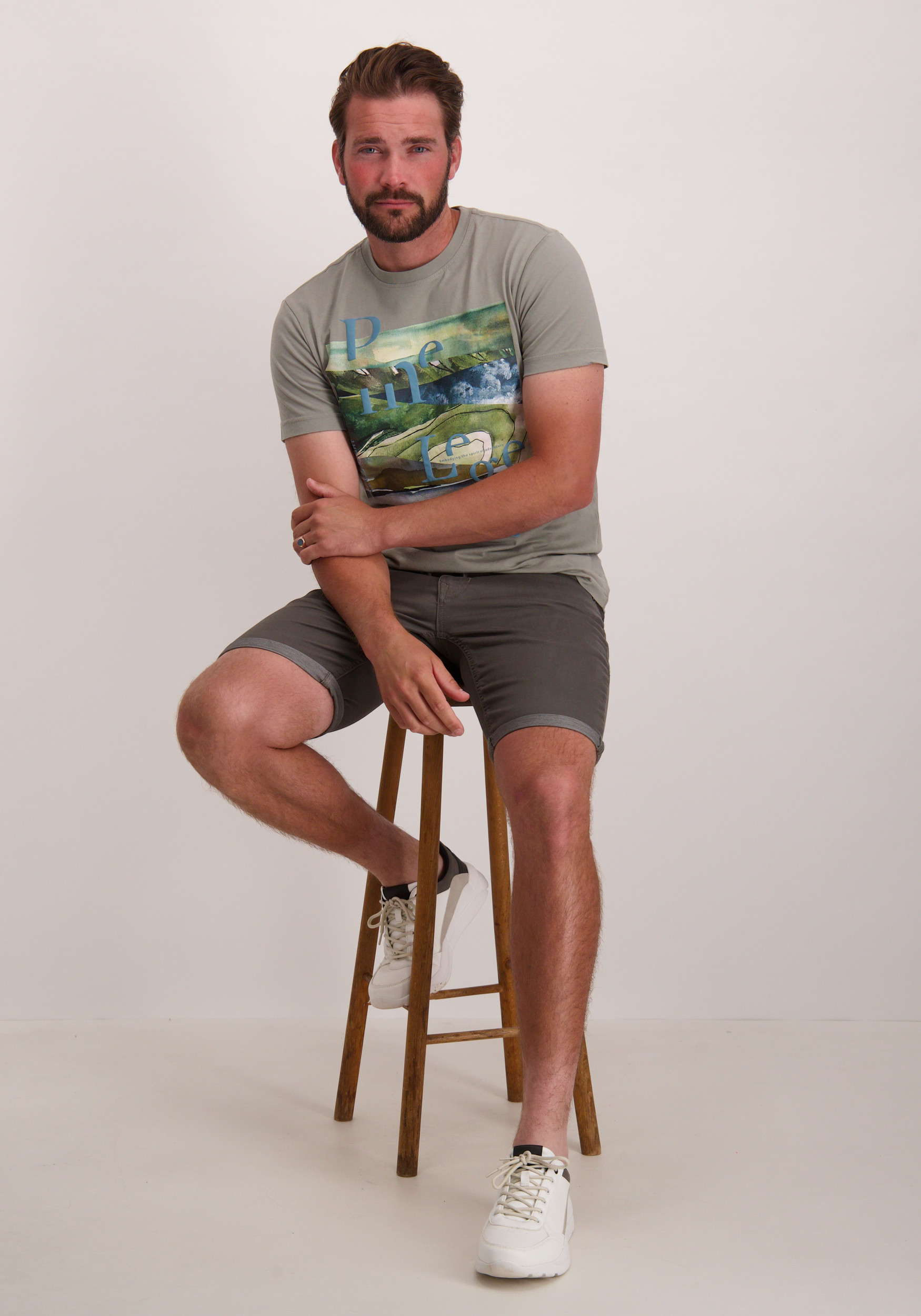 PME Legend T-shirt printed PTSS2505572 Licht groen