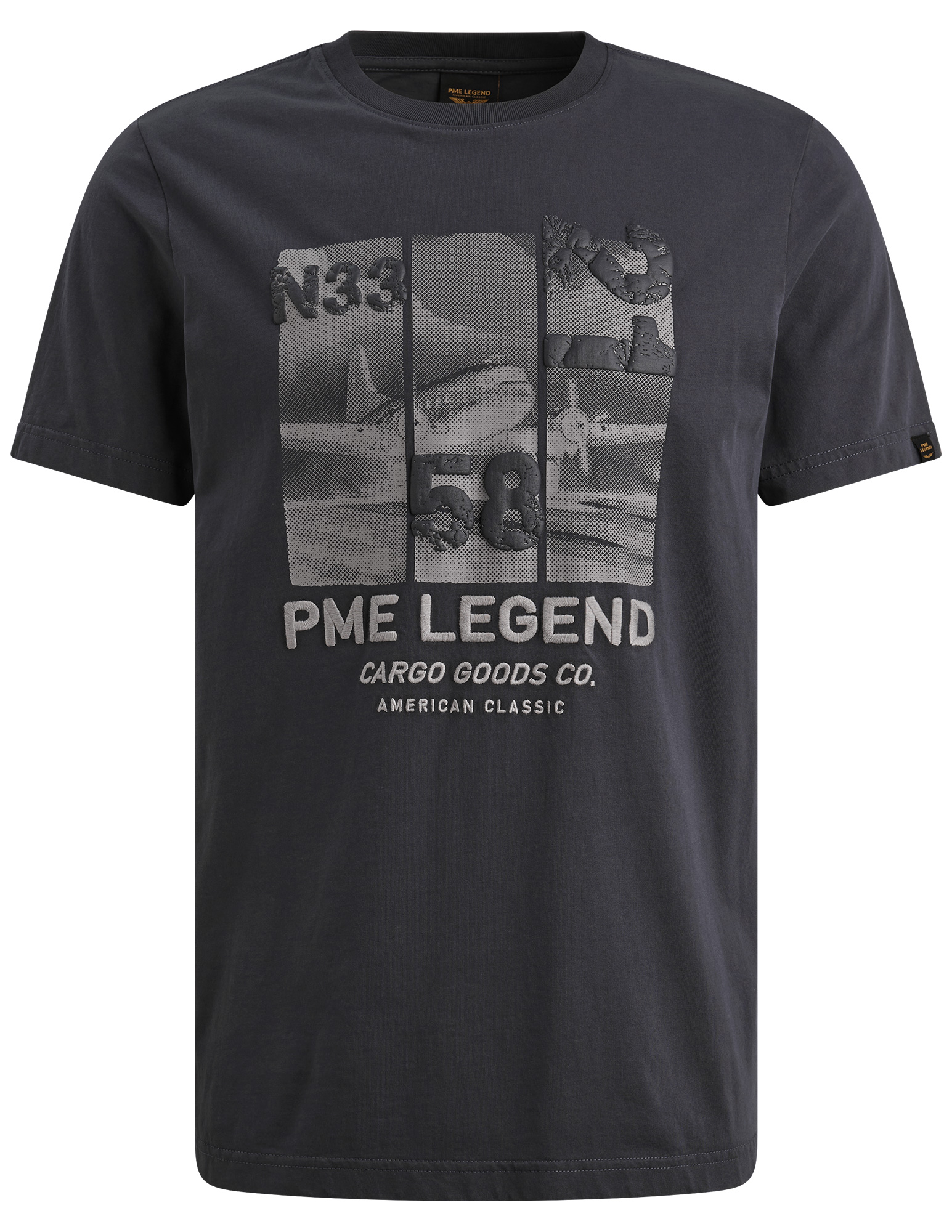 PME Legend T-shirt met opdruk PTSS2603554 Donker blauw