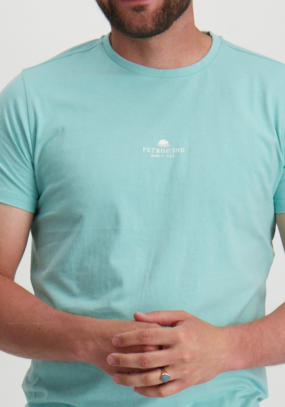 Petrol T-shirt Classic print M-1050-TSR117 Licht blauw