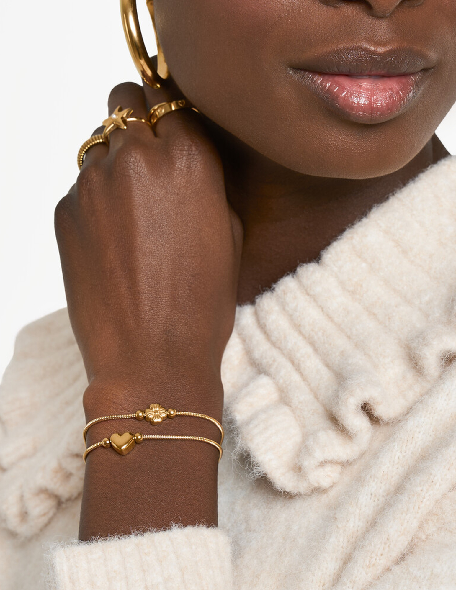 My Jewellery Gratitude dubbele armband hart en klaver MJ14705 Zilver