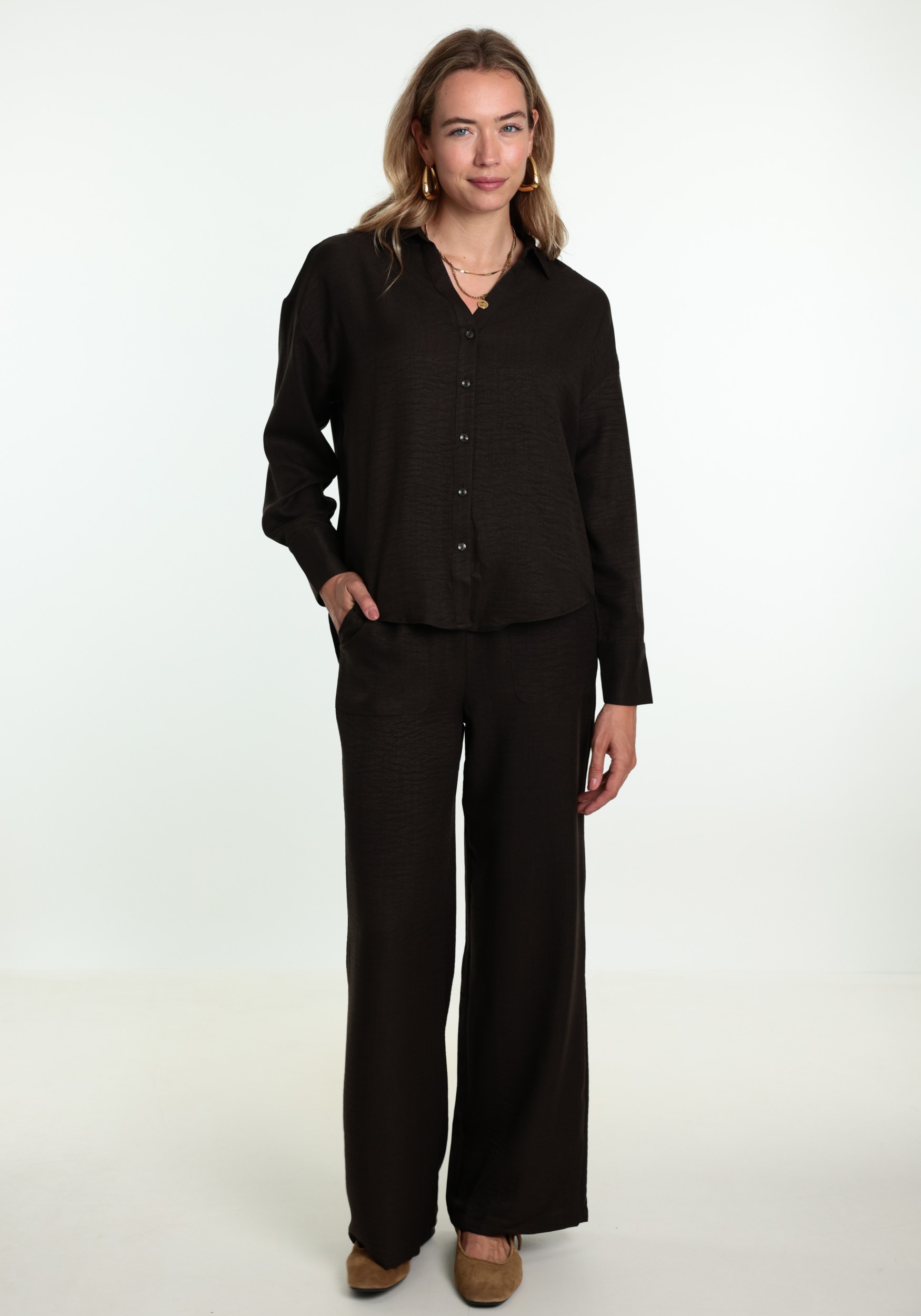 VERO MODA Blouse Melaney queeny 10316389 Donker bruin