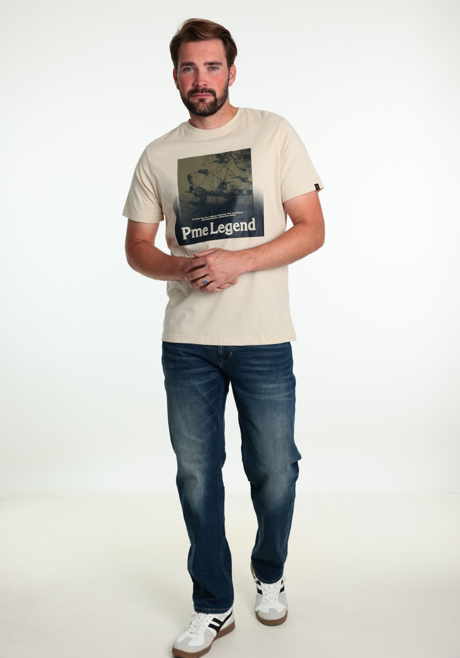 PME Legend T-shirt pinted PTSS2608571 Wit