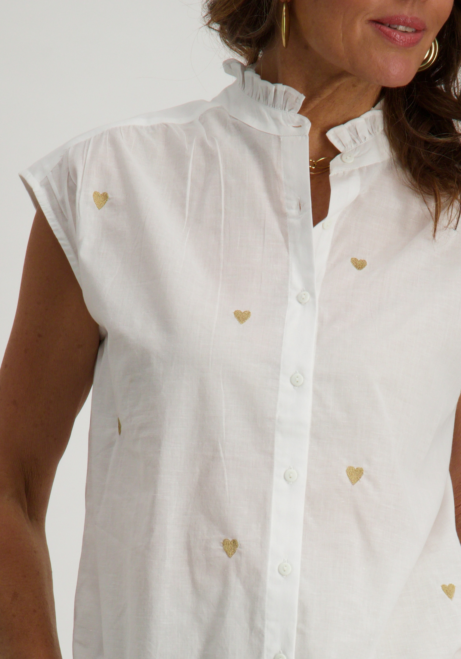 Geisha Blouse mouwloos 53341-81 Wolwit-ecru