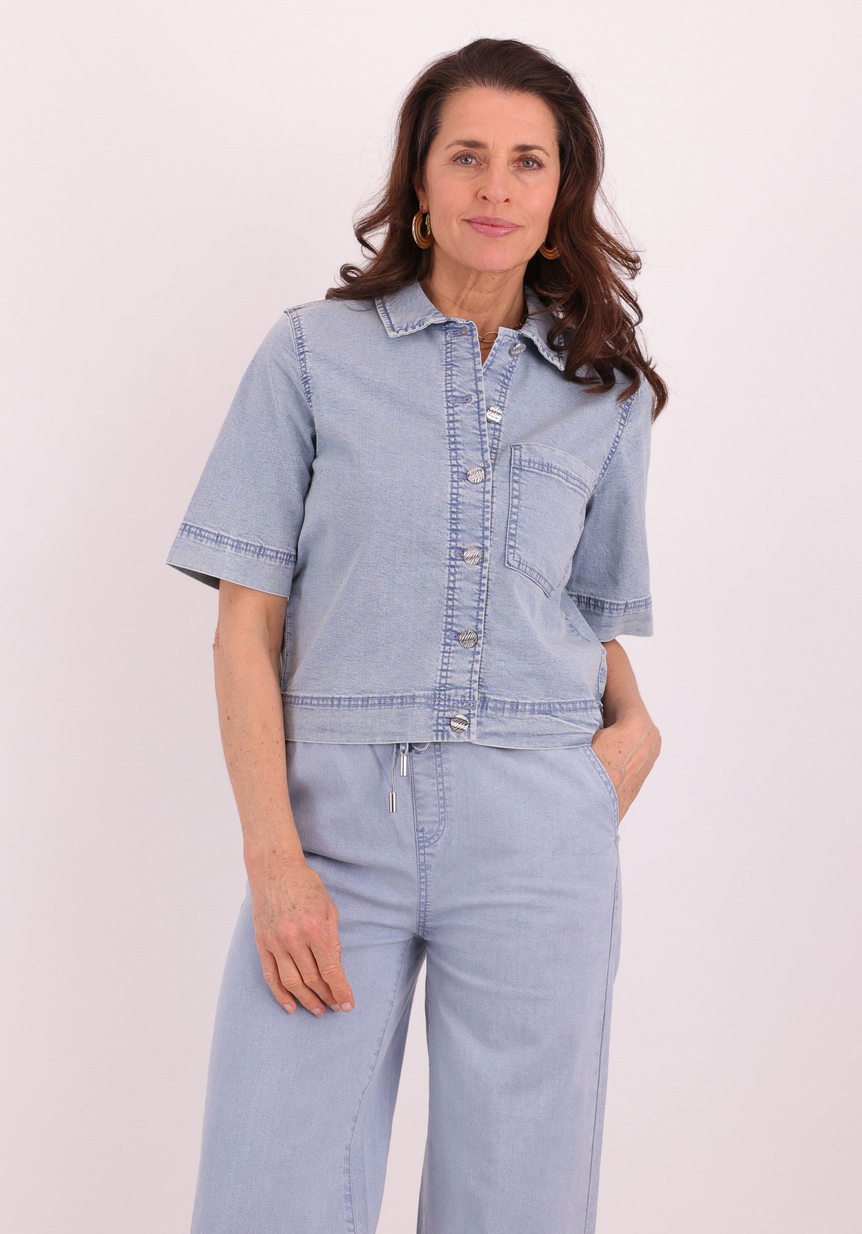 Tramontana Denim blouse F01-19-801 Licht blauw