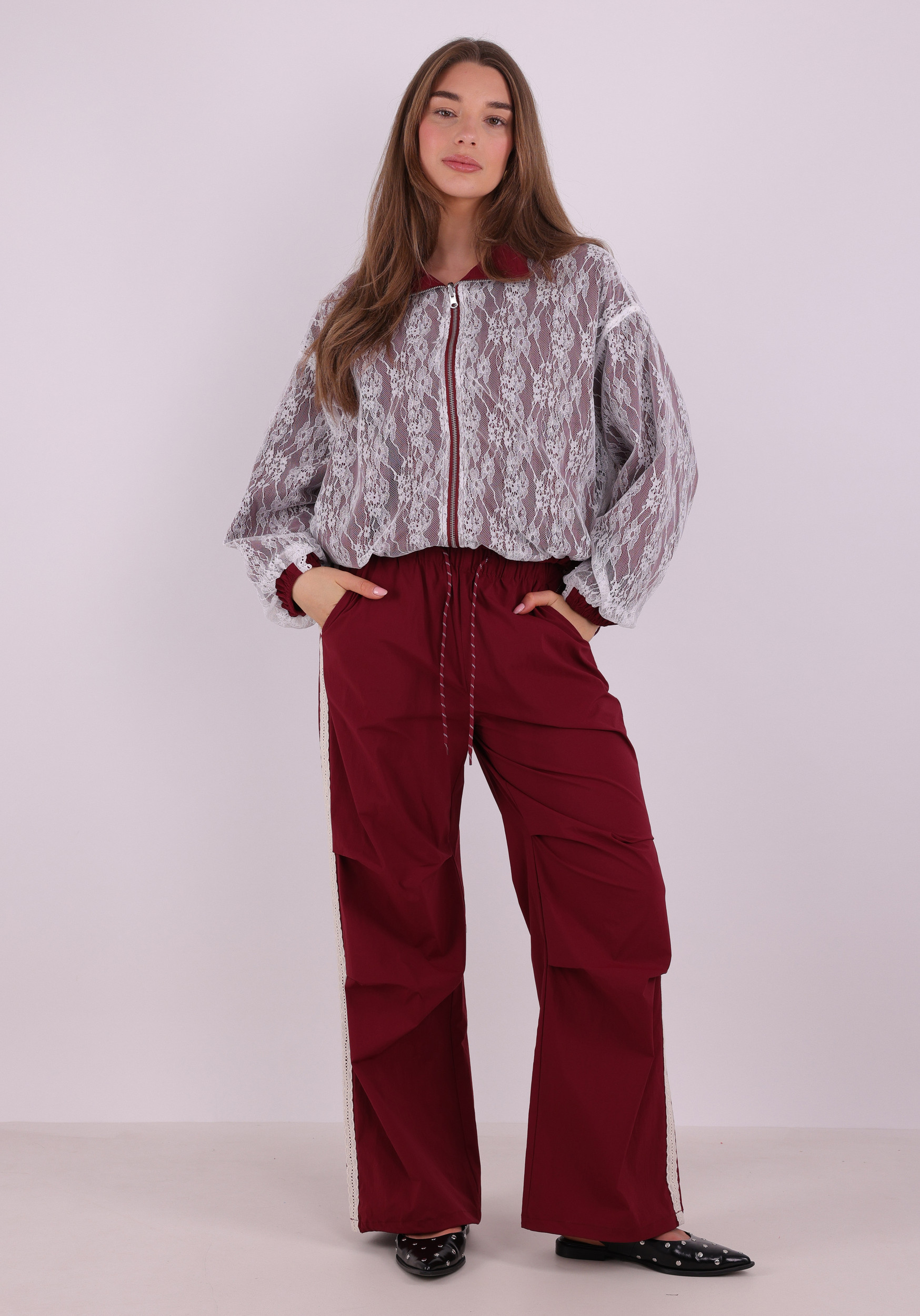 Colourful Rebel Jacket Romy Crochet reversible WJ117661 Rood