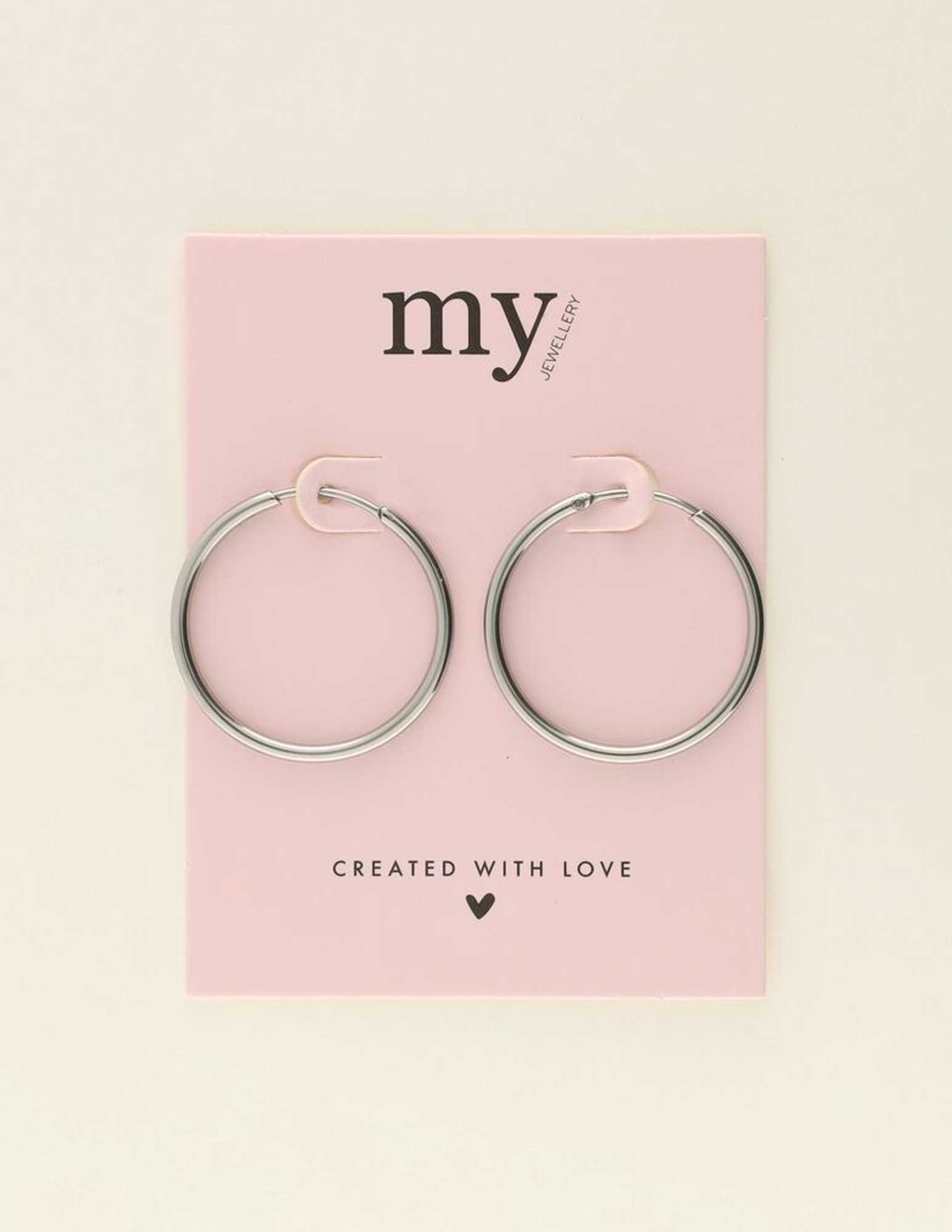 My Jewellery Oorringen basic medium MJ08593 Zilver