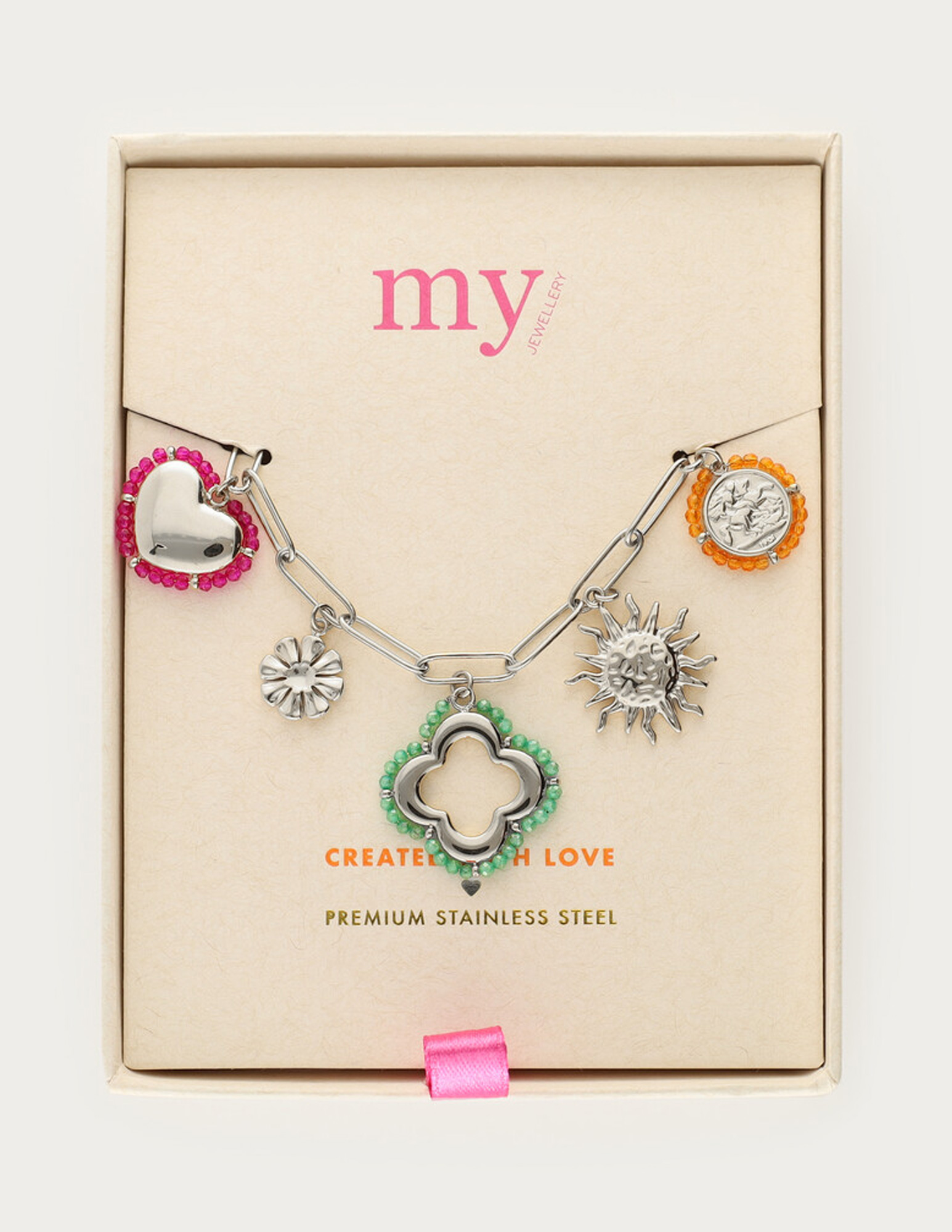 My Jewellery Sunrocks bedelarmband met kralen MJ12618 Zilver