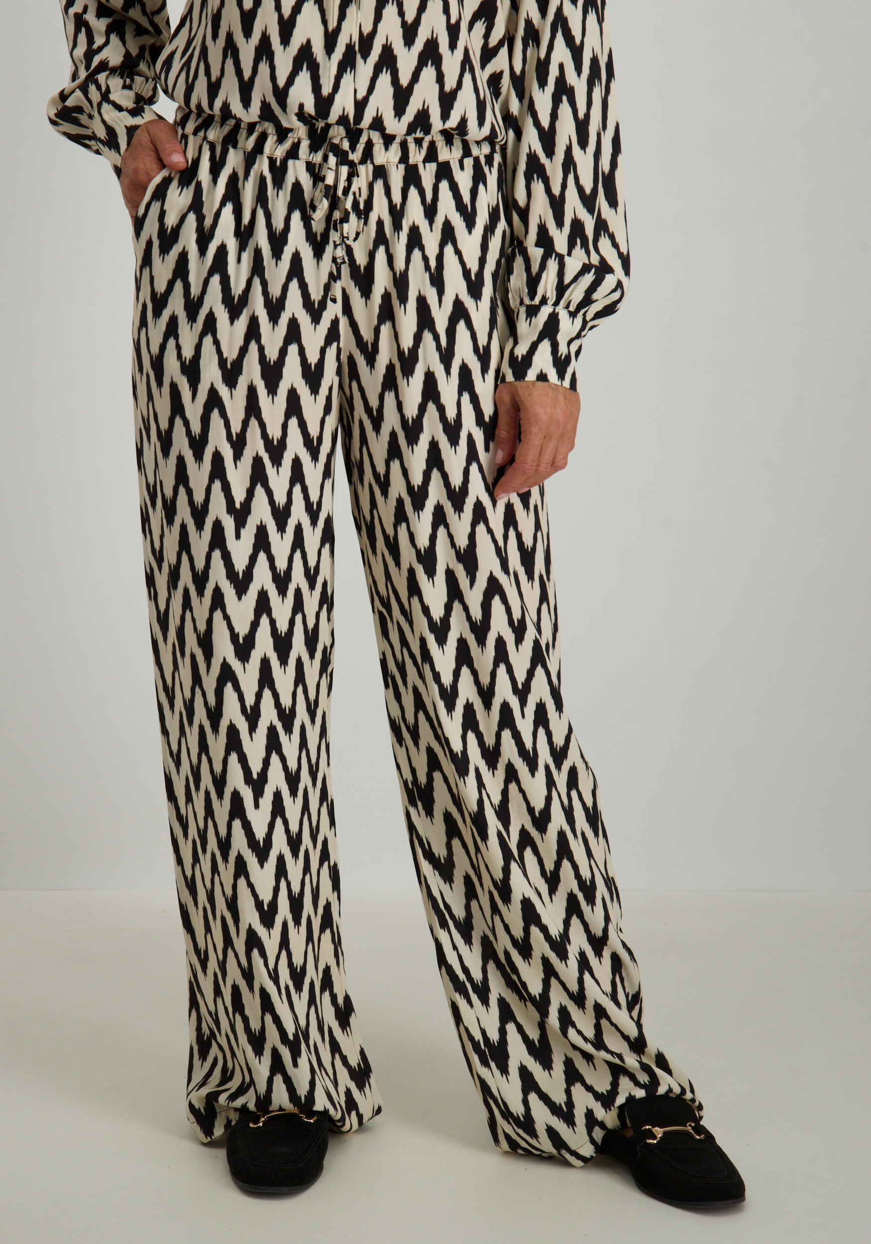 Geisha Broek all-over print 51173-70 Zwart/Wit