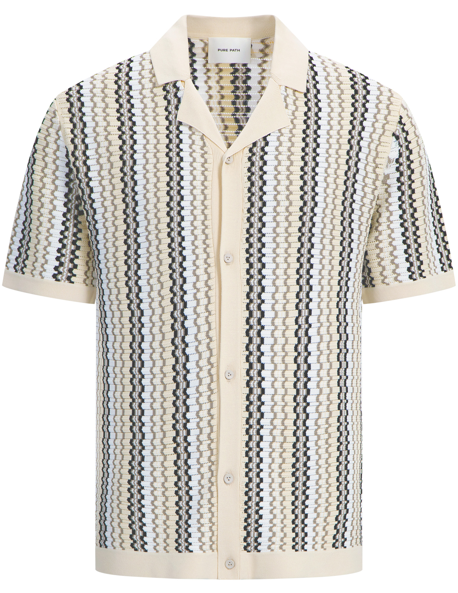 Pure White Overhemd gebreid 25010810 Beige