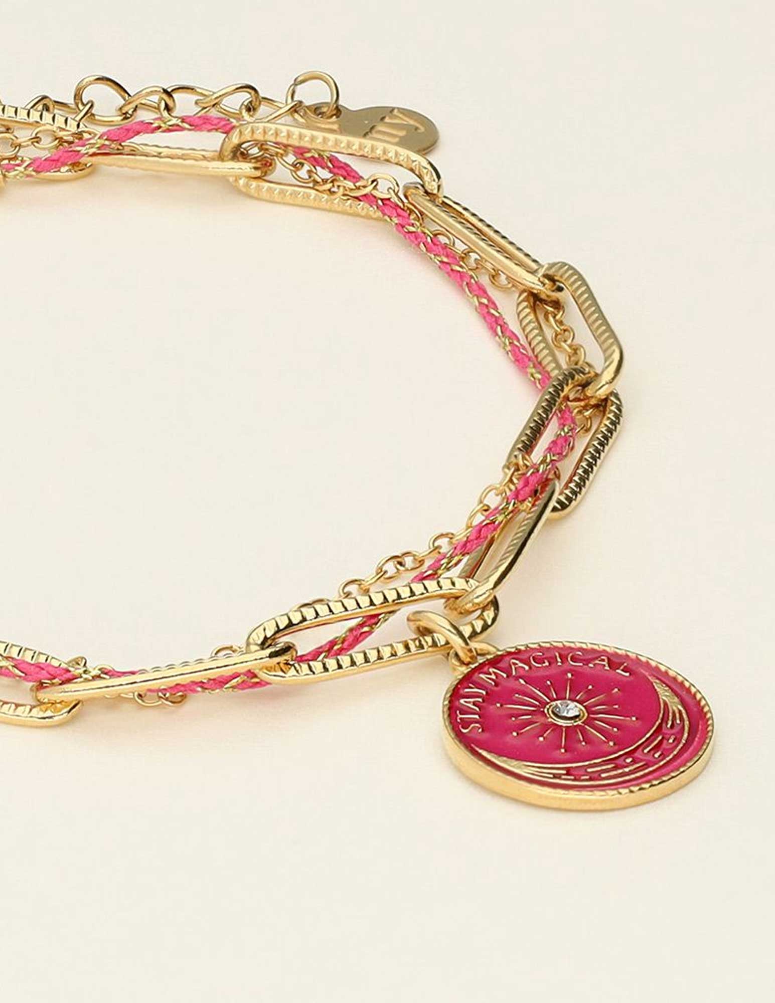 My Jewellery Mystic armband stay magical roze MJ09451 Goud