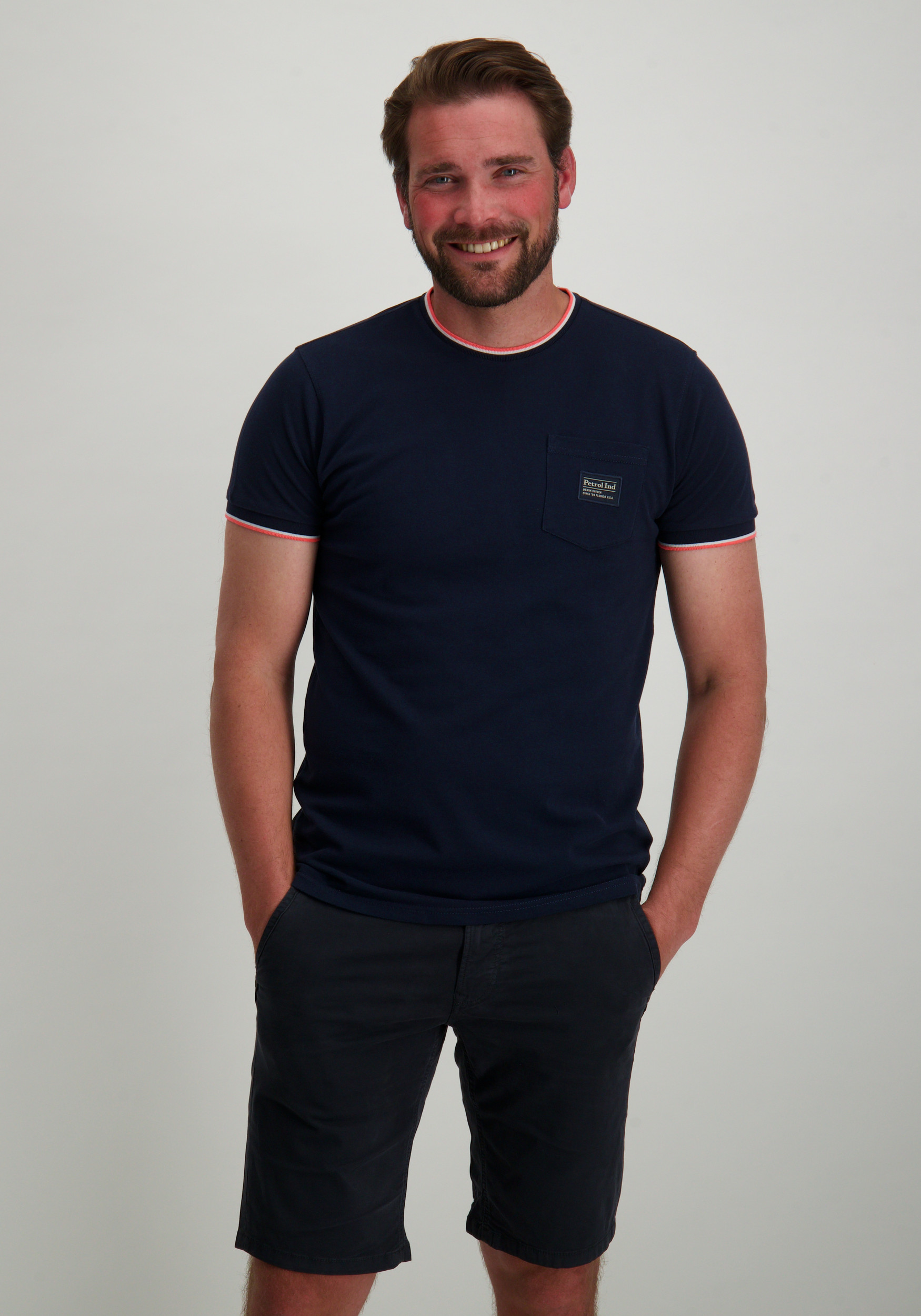 Petrol T-shirt M-1050-TSR645 Donker blauw
