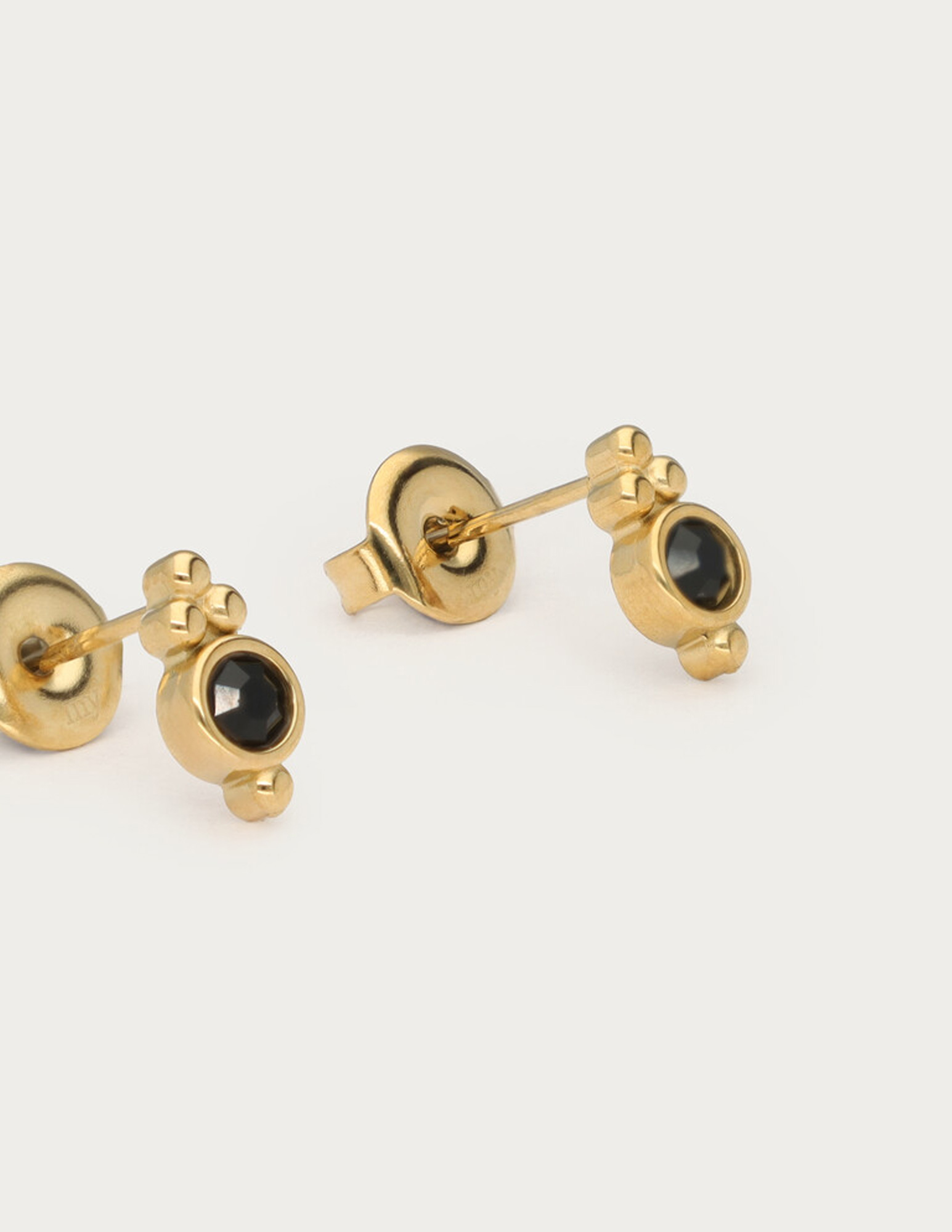 My Jewellery Studs met zwarte strass dots MJ14861 Goud