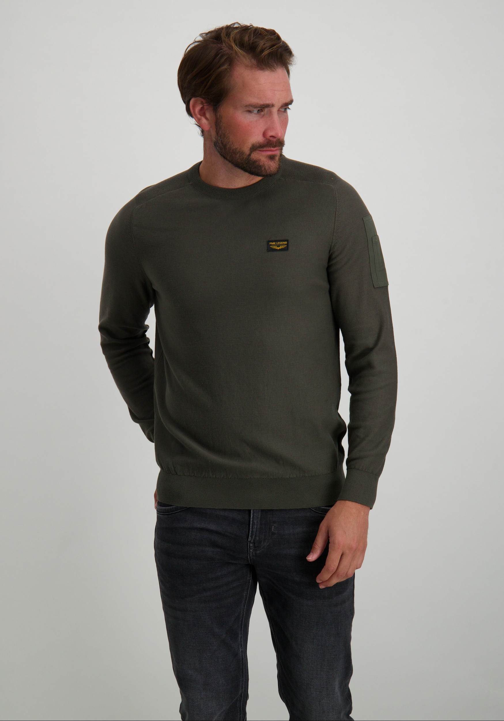PME Legend Trui American classic buckley PKW0000331 Leger Groen