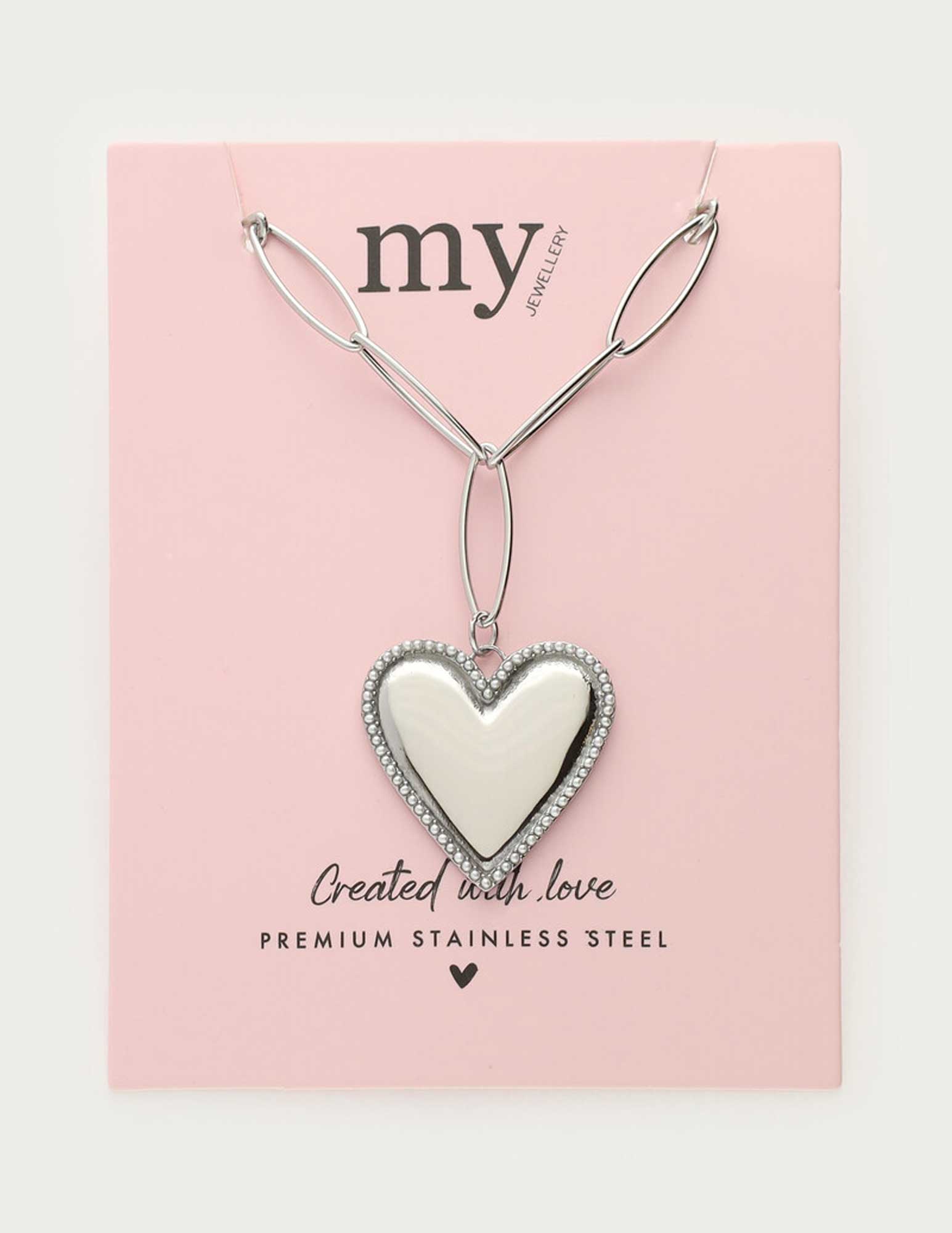 My Jewellery Heart pearls chain ketting MJ13060 Zilver