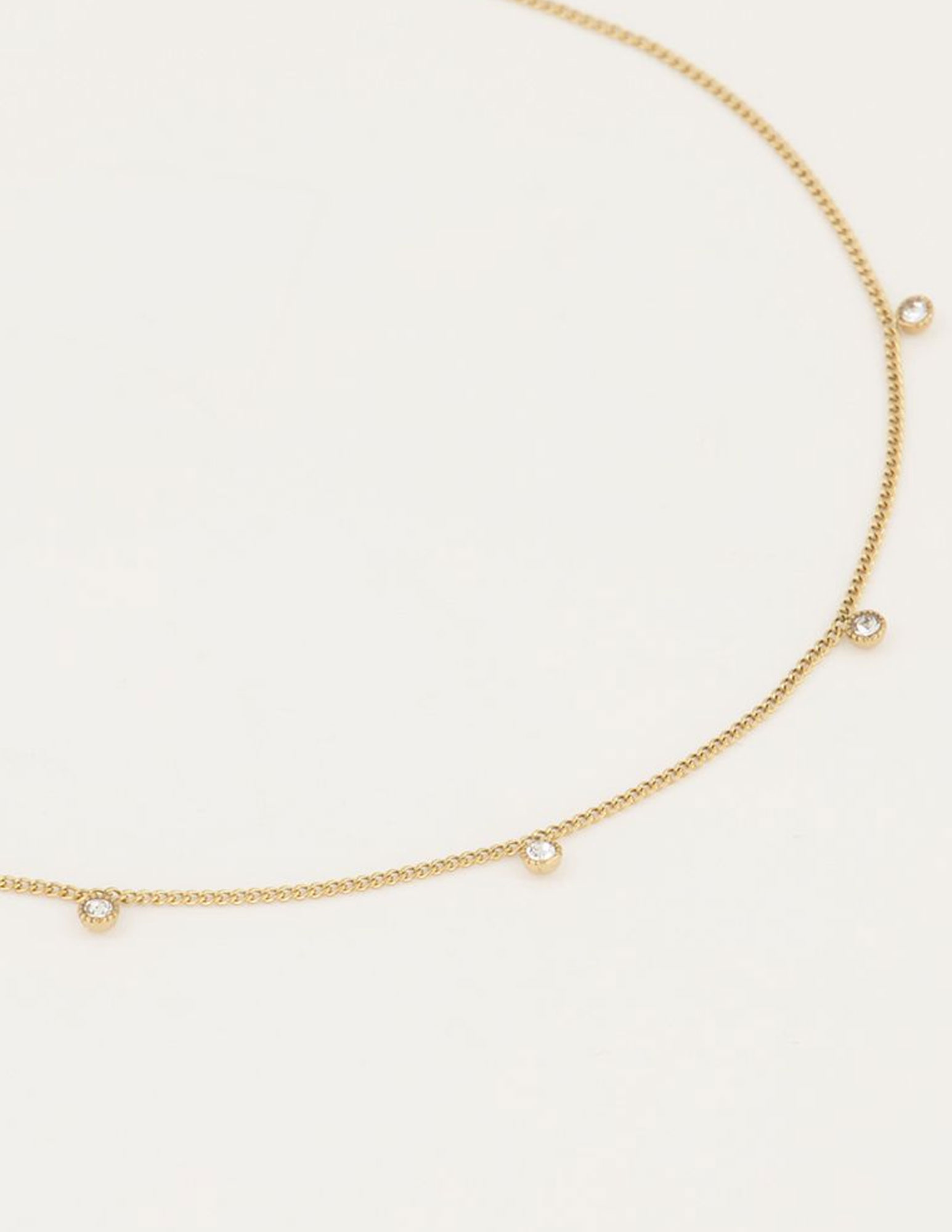 My Jewellery Kettinf met strass steentjes  MJ04774 Goud