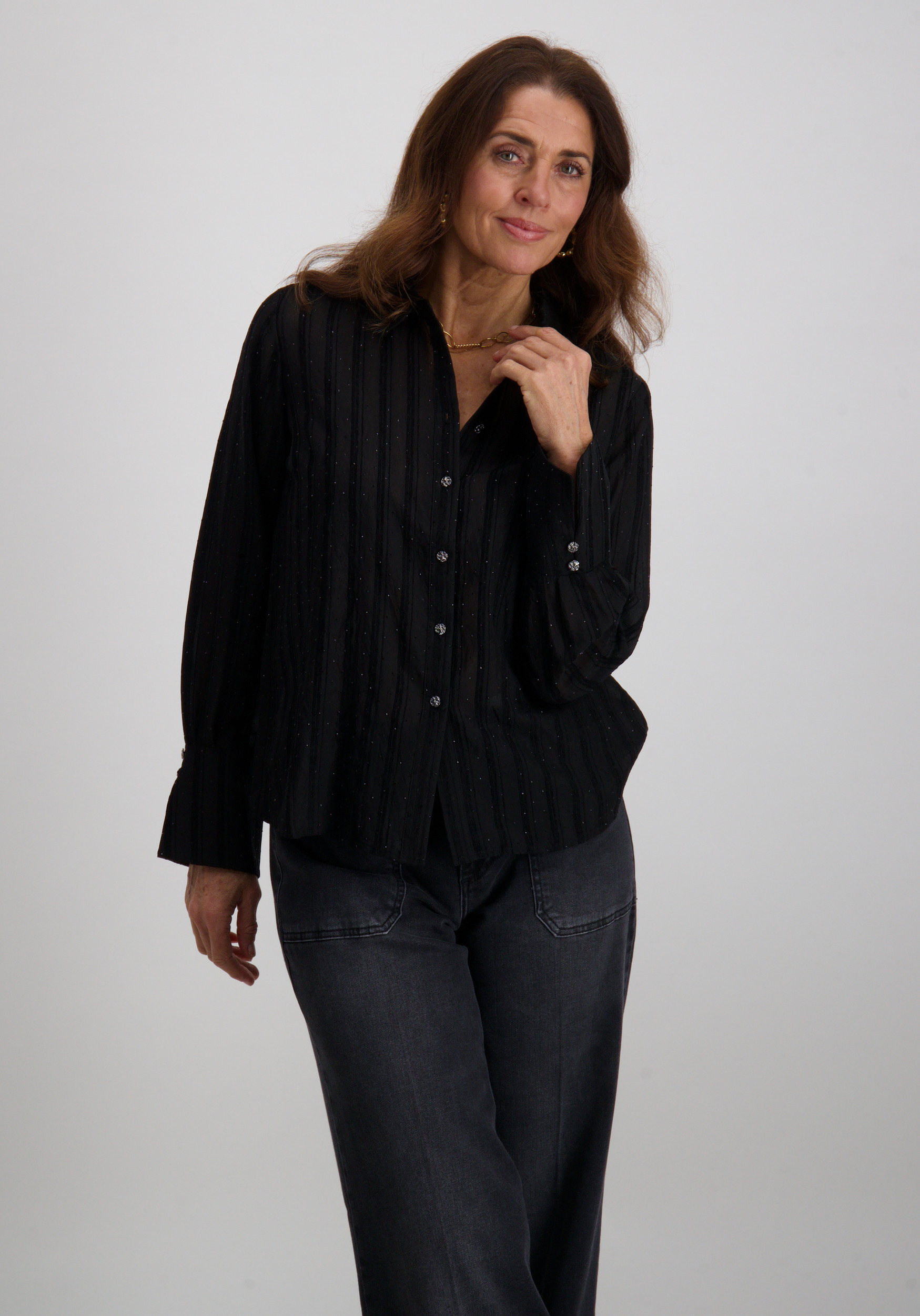 Tramontana Blouse Rhinestones O04-18-301 Zwart