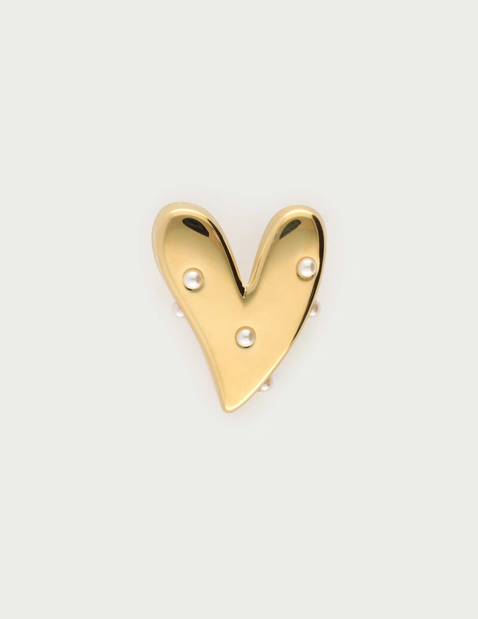My Jewellery Pearl heart broche MJ13587 Goud