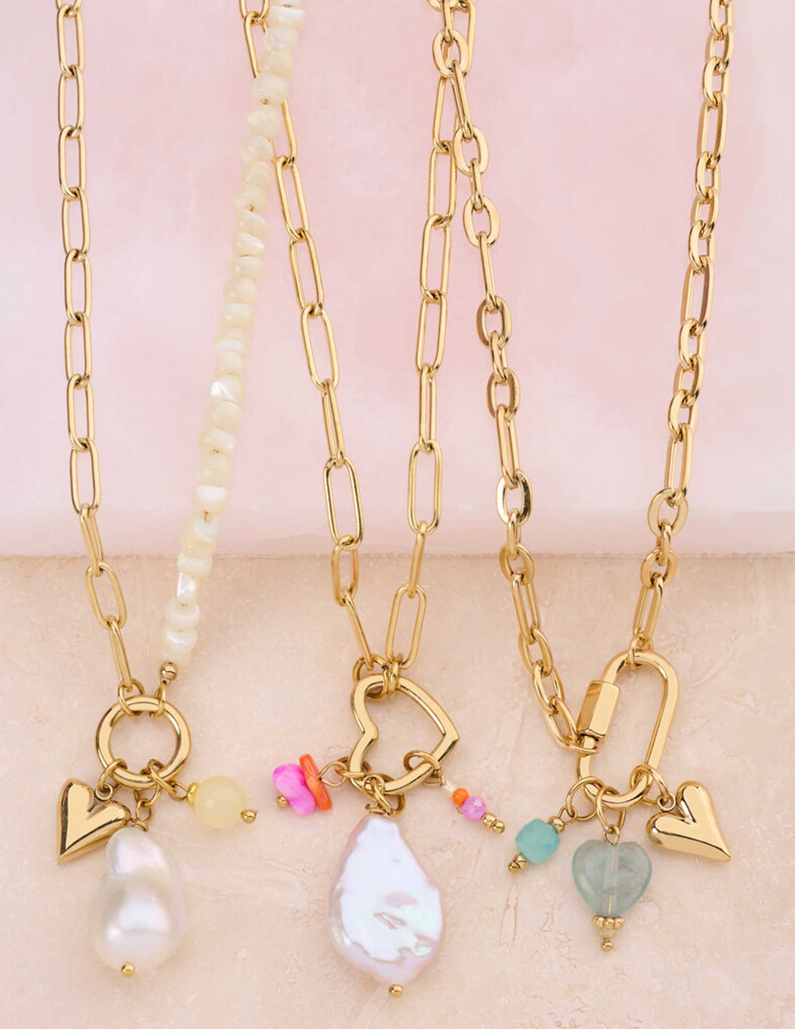 My Jewellery Botanical schakelketting met bedels MJ15418 Goud