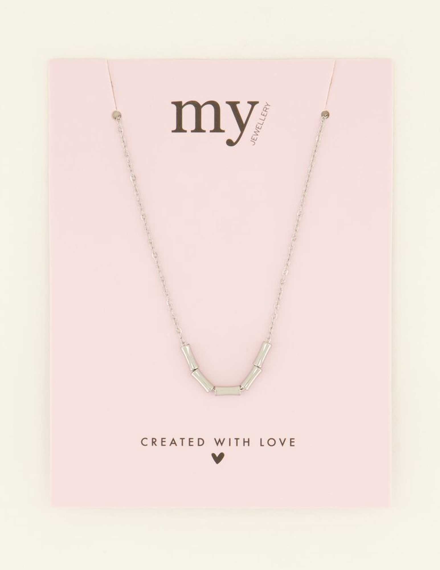 My Jewellery Ketting met bamboo bedels MJ08755 Zilver