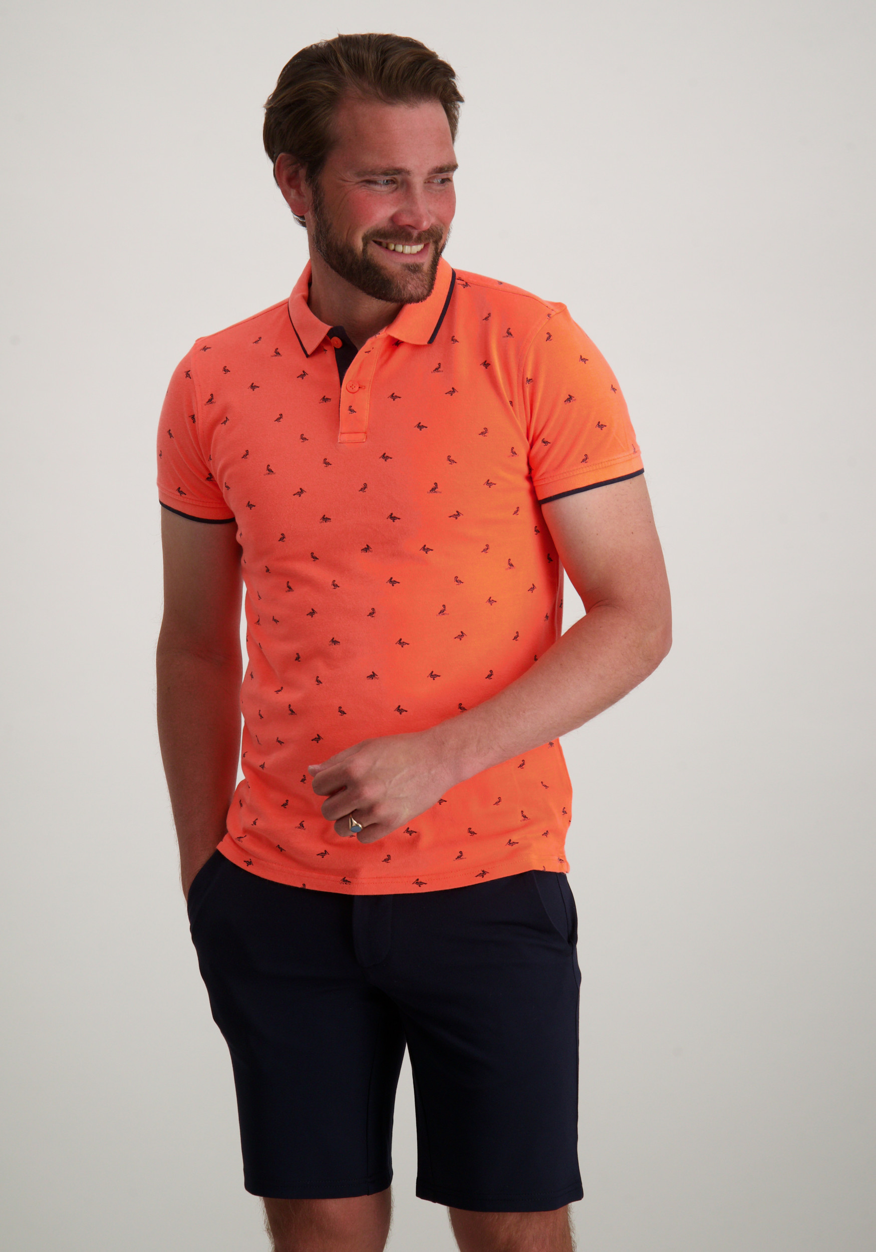 Petrol Polo all-over patroon M-1050-POL106 Koraal