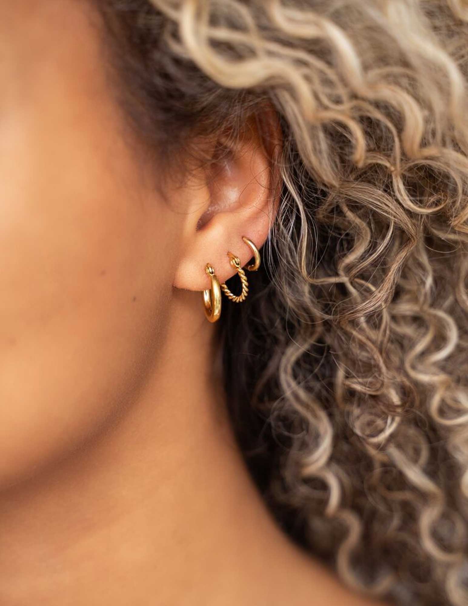 My Jewellery Oorringen set van drie MJ08590 Goud
