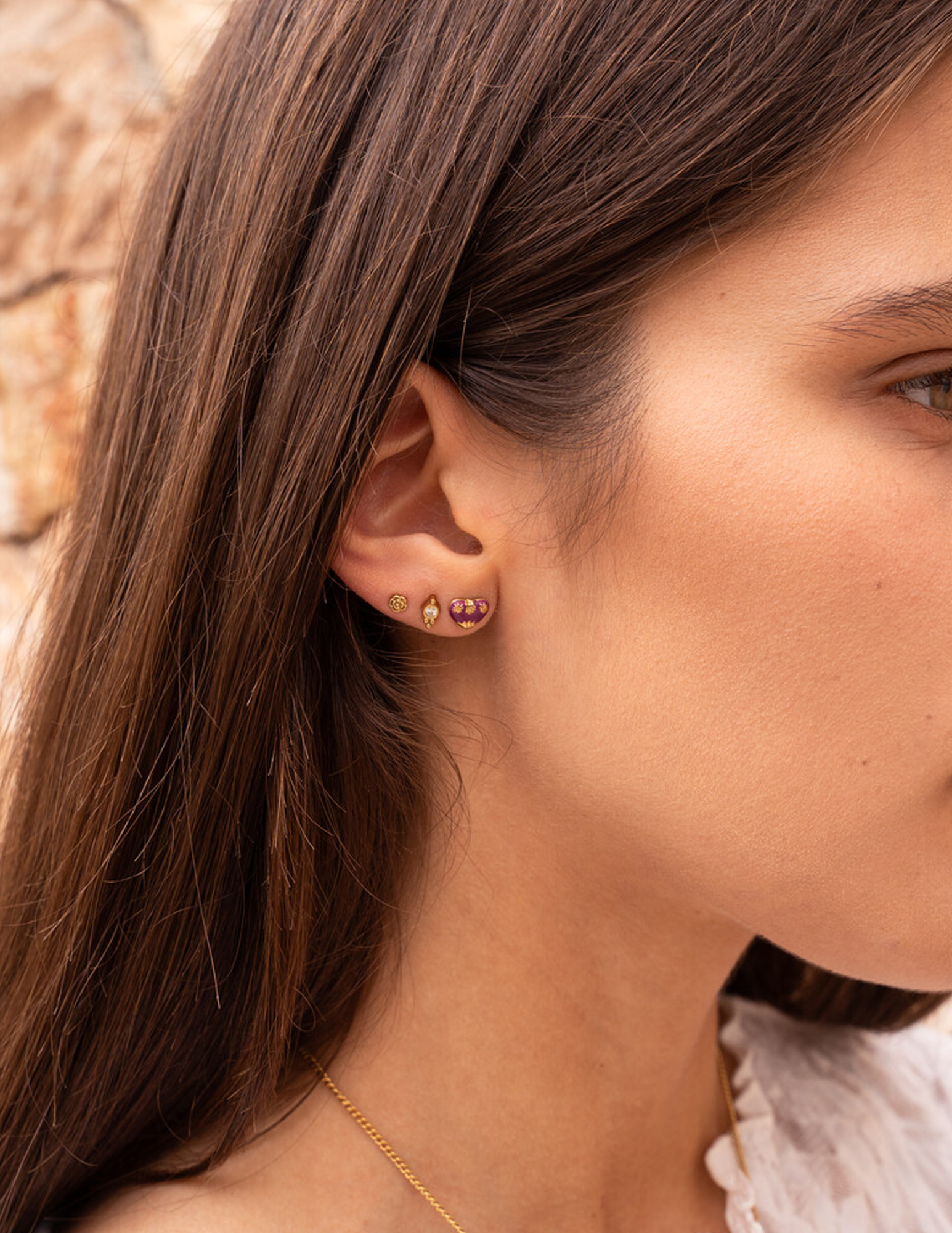 My Jewellery Studs rond met strass MJ12105 Goud